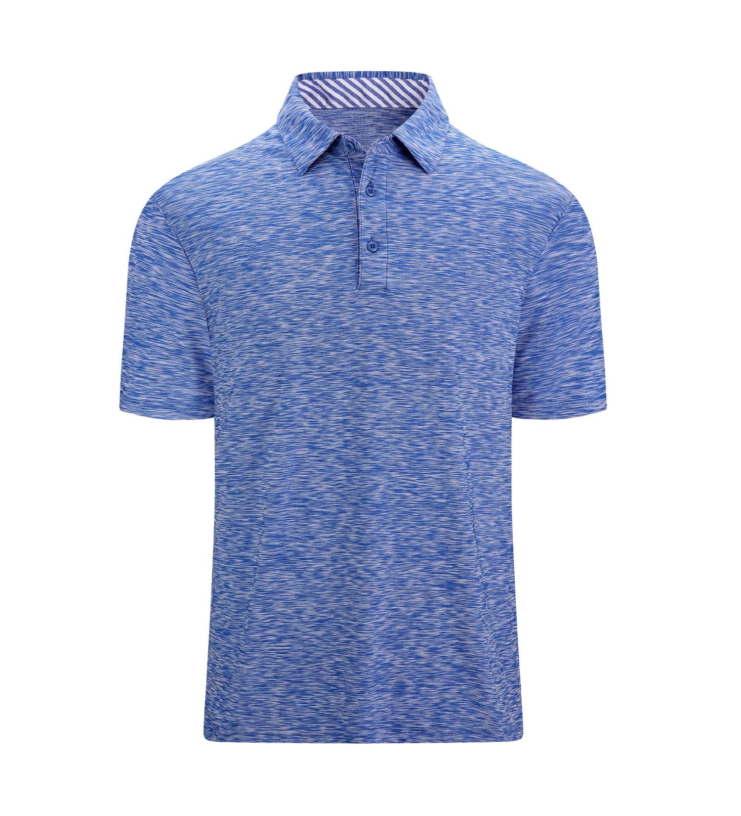 Damipow Premium Men's Golf Shirt - Solid Blue Dry Fit Polo, X-Large - Buy Online on GoSupps.com
