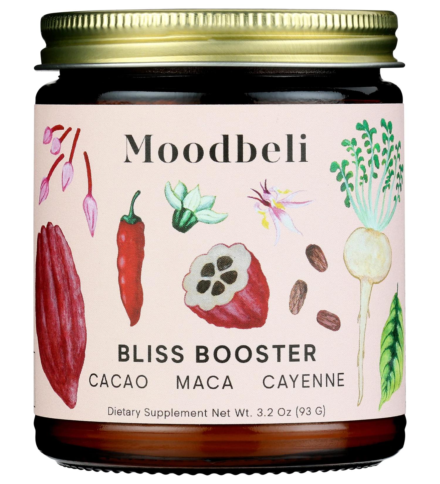 MOODBELI BLISS BOOSTER - Organic Cacao Maca Cayenne Powder - Vegan, Sugar & Dairy Free - 3.2oz (93g) - 50 Servings - Buy Online on GoSupps.com