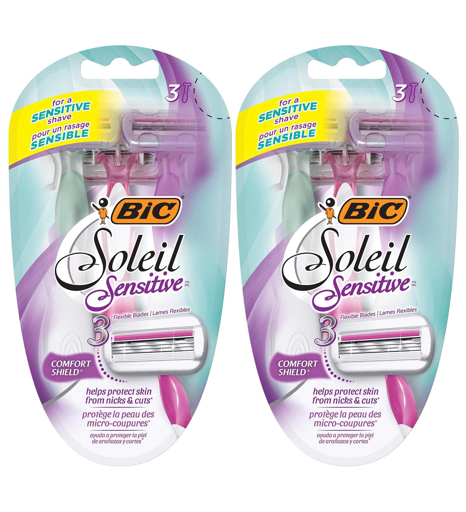 BIC Soleil Sensitive Women's 3-Blade Disposable Razor 6 Razors - Pack of 2 - Buy Online on GoSupps.com