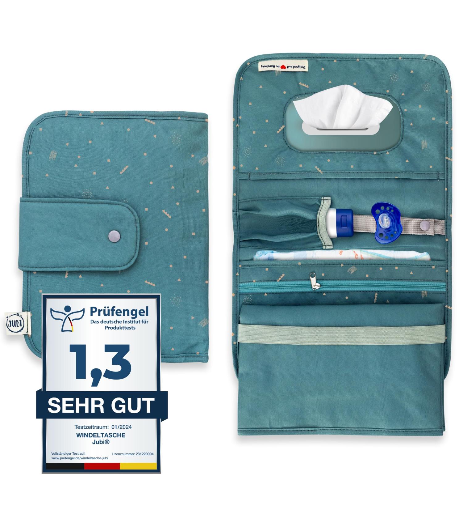 Buy Jubi Baby Diaper Bag with Changing Mat - Stylish Small Diaper Bag (Green-Blue) for On-the-Go Convenience | International Shipping Available - Buy Online on GoSupps.com