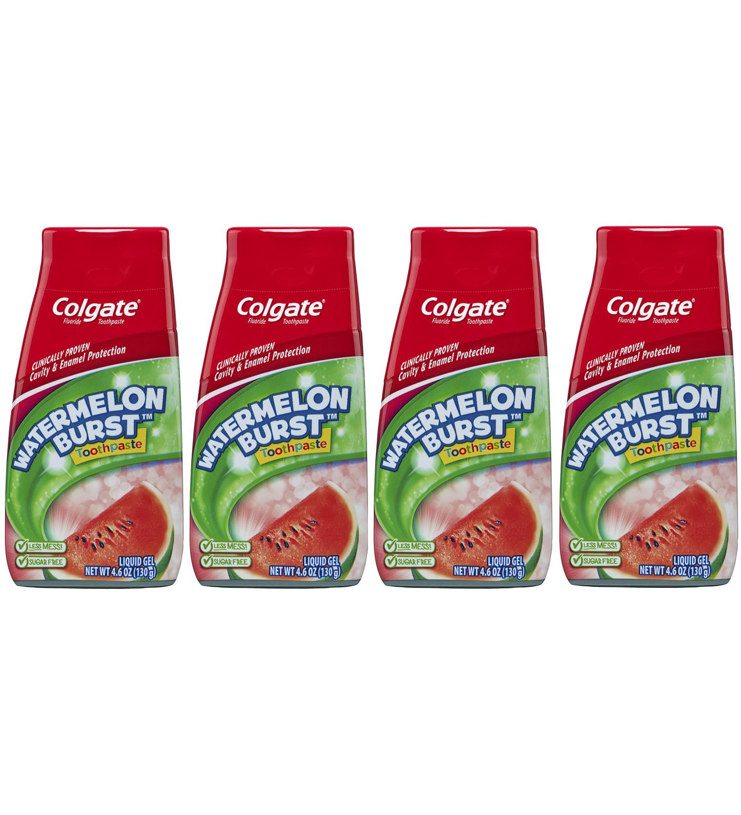 Colgate Kids Fluoride Toothpaste, Watermelon Burst Flavor - 4.6 oz (Pack of 4) - Buy Online on GoSupps.com