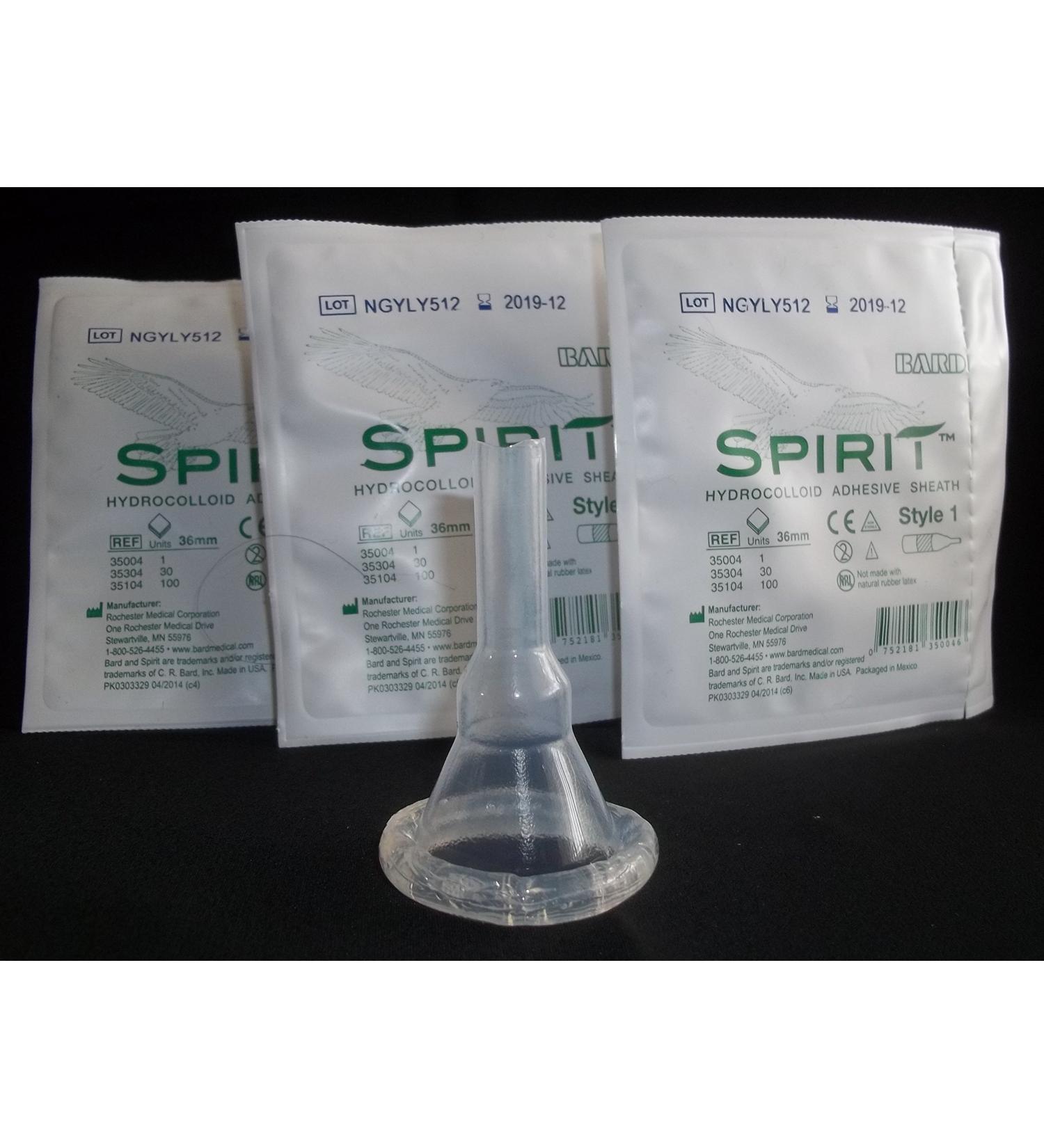 30 -Pack Spirit Condom Catheters Hydrocolloid Sheath Style 1  36mm LARGE Rochester / Bard - Buy Online on GoSupps.com