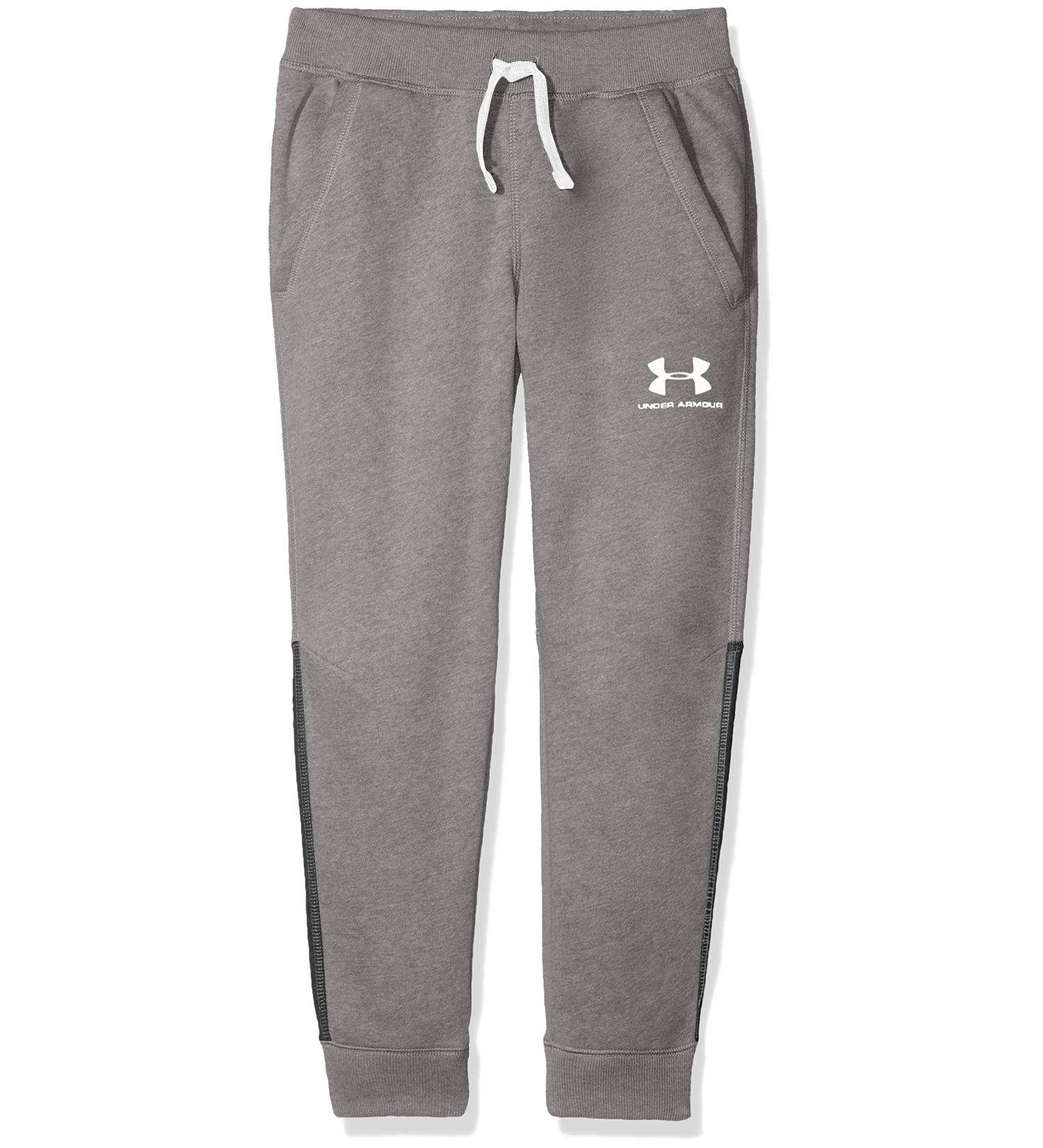 Under Armour Boys' Pants Eu Cotton Fleece Jogger Black Light Heather YSM 1320135-001