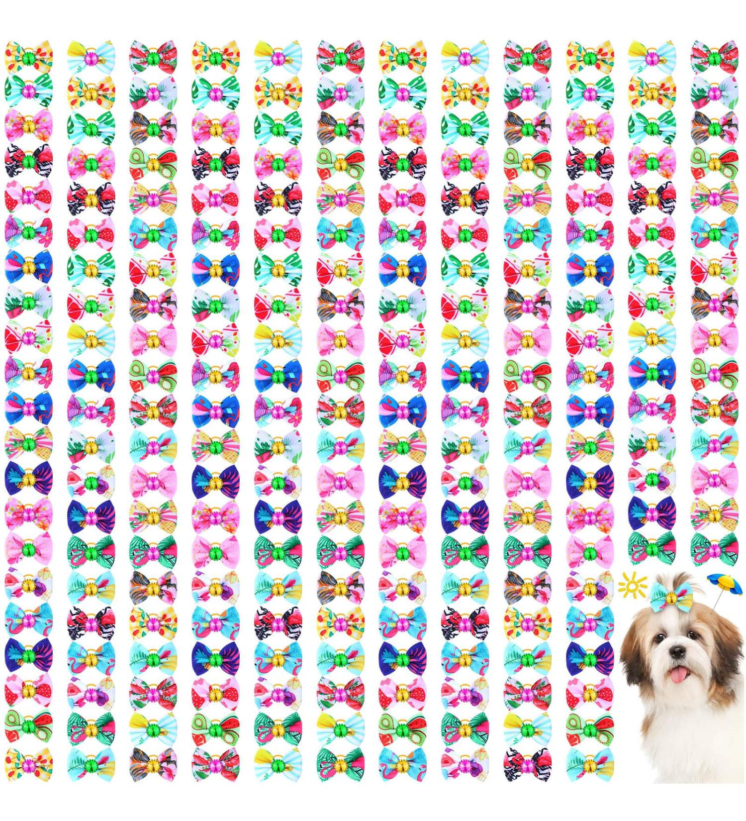 240 Pcs Summer Dog Hair Bows with Rhinestone, Holiday Dog Accessories for Pets - Fruits Theme - Buy Online on GoSupps.com