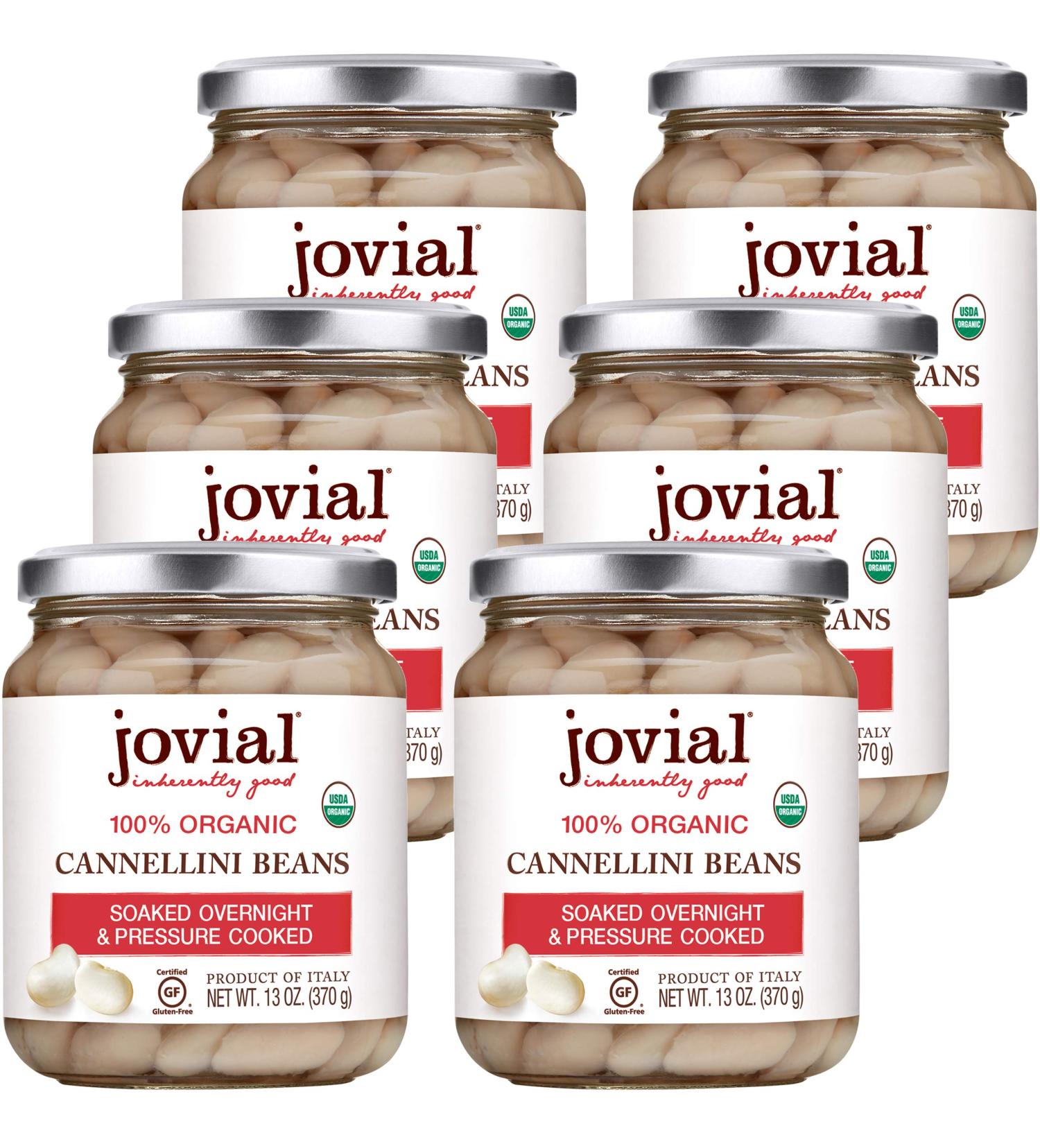 Jovial Organic Cannellini Beans - Non-GMO, Gluten-Free, High Protein & Fiber - 13 oz (6 Pack) | Product of Italy - Buy Online on GoSupps.com