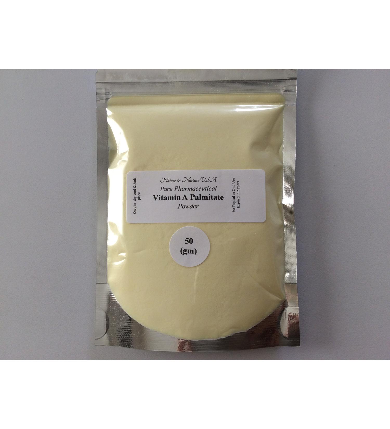 VITAMIN A PALMITATE POWDER (Cosmetic Grade 250 000 IU/g 50 gm) to Reduce Wrinkles Fade Brown Spots for a Younger Looking Skin
