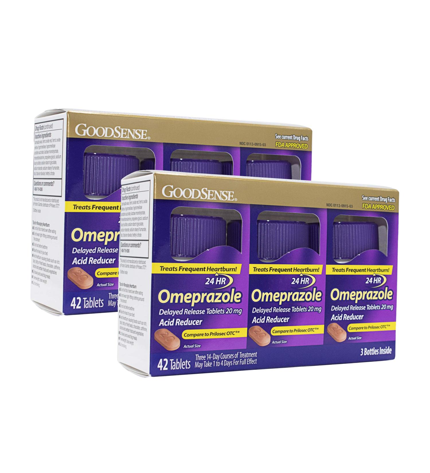 GoodSense Omeprazole 20mg Delayed Release Tablets - 42 Count (Pack of 2) | Acid Reducer for Heartburn Treatment - Buy Online on GoSupps.com