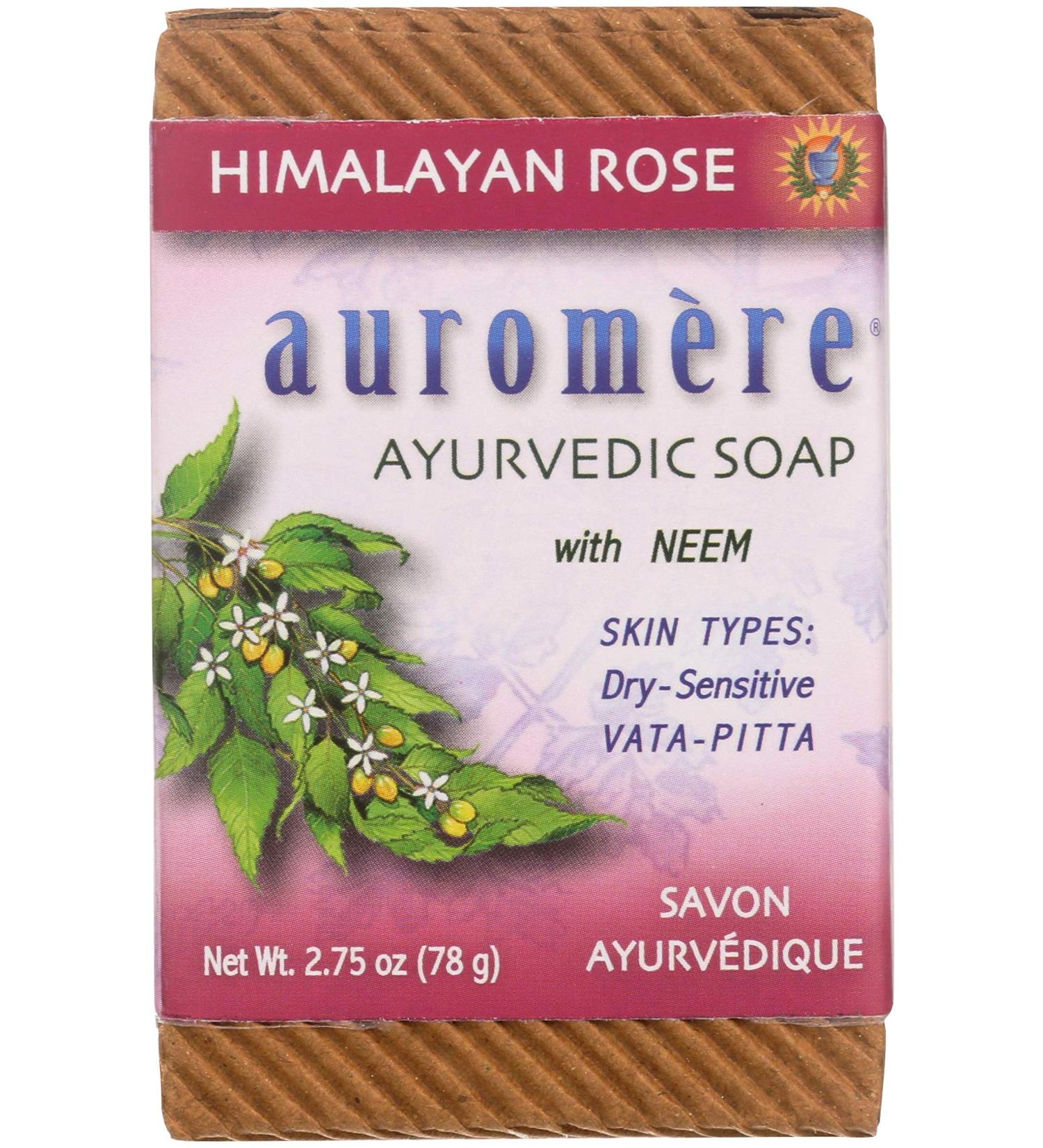 Auromere Ayurvedic Soap with Neem Himalayan Rose 2.75 oz - Buy Online on GoSupps.com