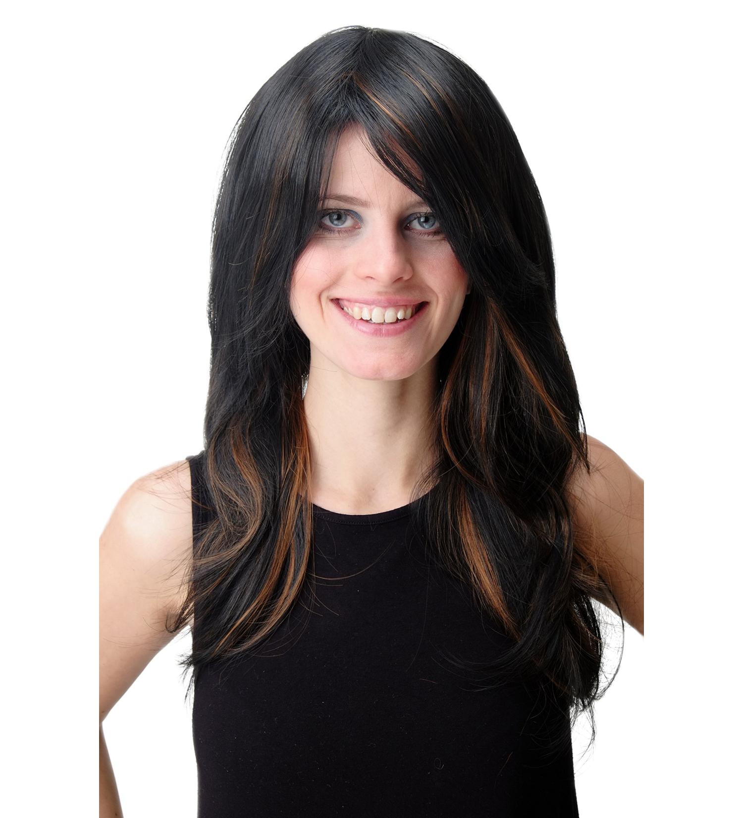 WIG ME UP ZL172-2H30 Long Straight Voluminous Dark Brown Rust Brown Streaked Ladies Wig - International Shipping Available - Buy Online on GoSupps.com