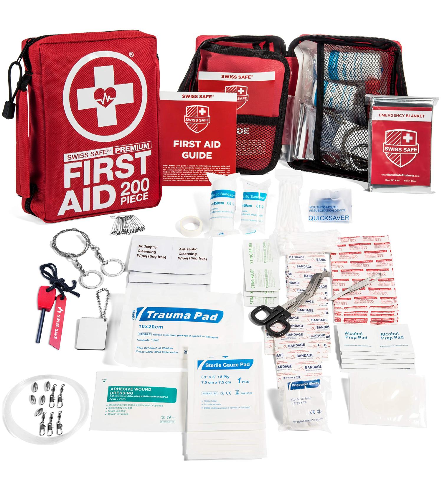 200-Piece Professional First Aid Kit with Emergency Medical Supplies for Home, Car, Work, Camping, Hunting, Hiking - Buy Online on GoSupps.com