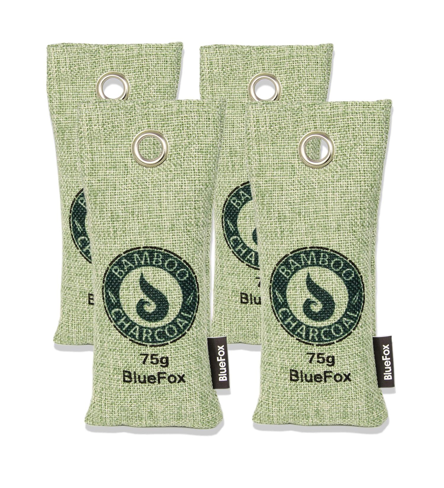 Bluefox i Air Freshener 4-Pack 75g - Bamboo Activated Carbon for Shoes | Air Purifier Bags & Dehumidifier | Odor Removal for Sports Shoes | Sustainable Smell Remover - Buy Online on GoSupps.com