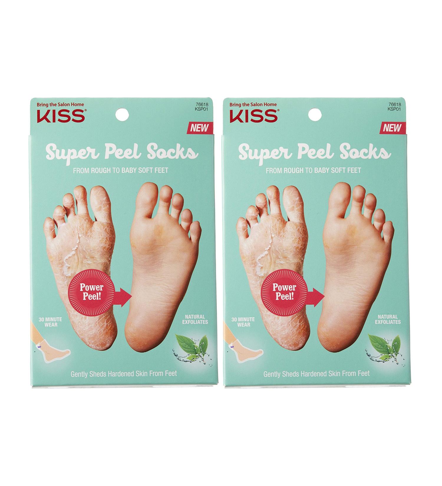 KISS Super Peel Socks- Naturally Exfoliates (2 PACK)