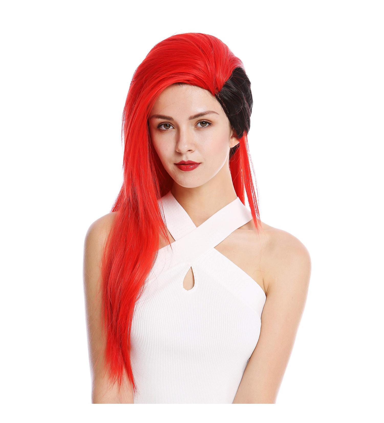 WIG ME UP DL104-113-1B Long Black Red Wig for Women & Men | Cosplay Punk Emo Style - Buy Online on GoSupps.com