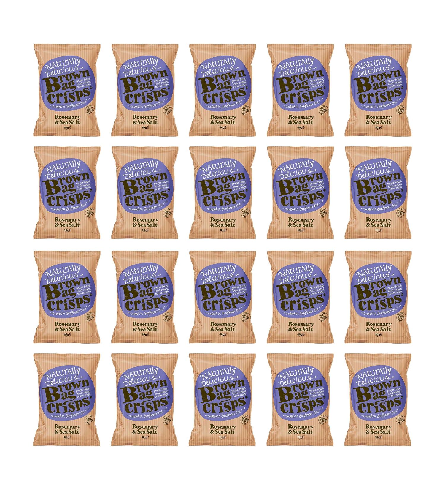 Brown Bag Crisps Rosemary & Sea Salt 40g - 20 Packs