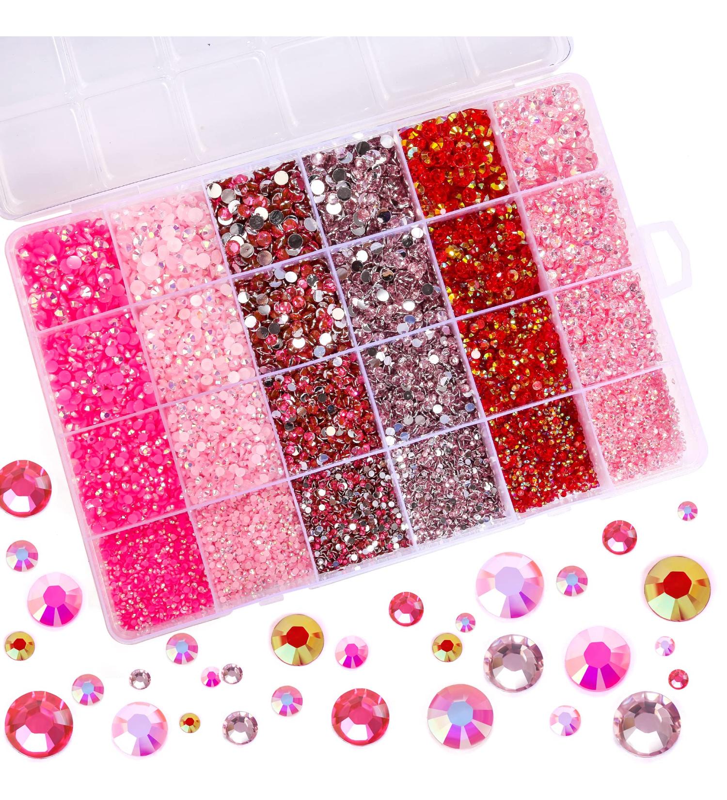 Nibiru Resin Flatback Rhinestones Kit - 28800Pcs Mixed Color Round Jelly Rhinestones for Nail Crafts & Tumblers - Non-Hotfix, 2mm-5mm (Set of 8) - Buy Online on GoSupps.com