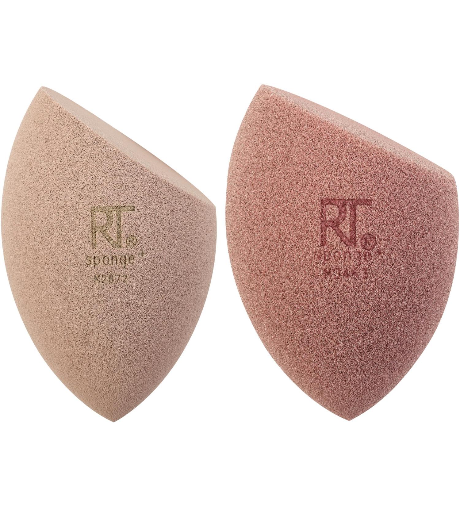 Real Techniques New Nudes Real Reveal Sponge Duo Makeup Blending Sponges For Foundation For Dewy Or Matte Makeup Offers Light Medium Or Full Coverage Latex-Free Foam 2 Piece Set 2 count (Pack of 1) Miracle Complexion Sponge and Miracle Airblend Sponge