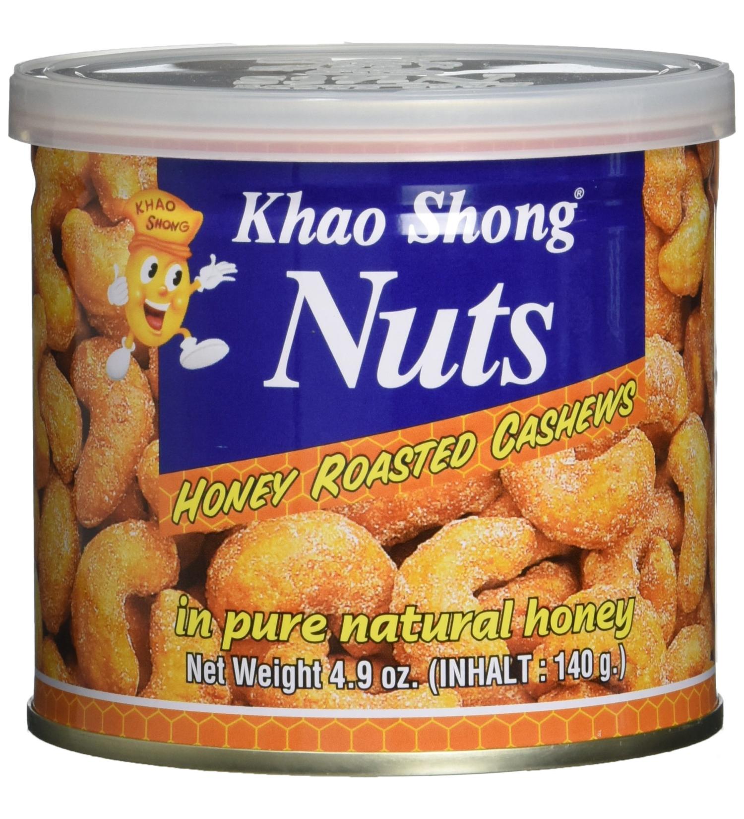 Khao Shong Honey Roasted Cashews | Crispy Honey Snack (6 x 140g) - Perfect for On-the-Go! - Buy Online on GoSupps.com