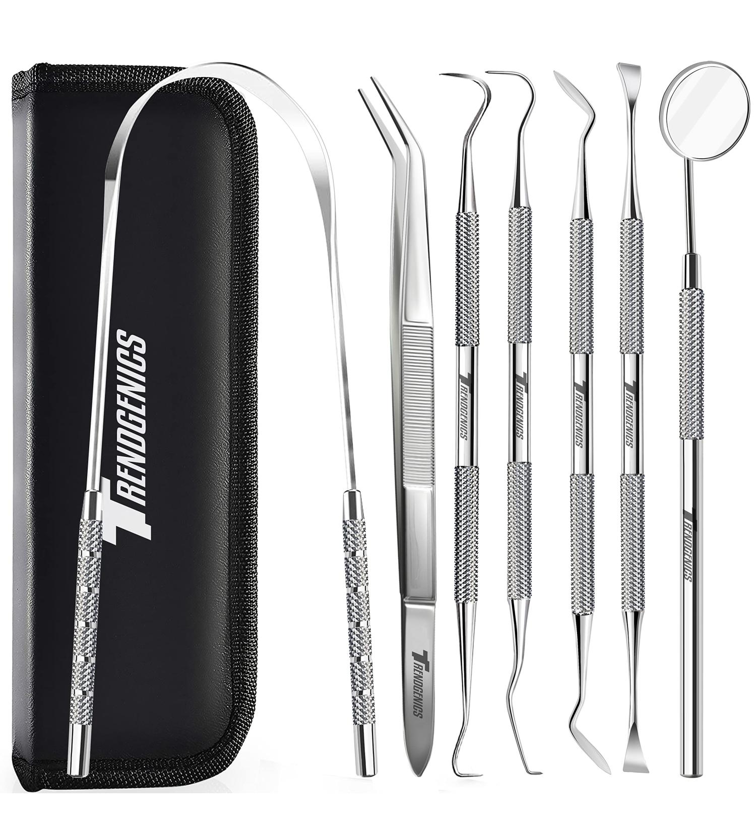 Professional Dental Tools Kit - Stainless Steel Plaque & Calculus Remover Tooth Cleaning Picks Mirror & Tongue Scraper - Dentist-Approved Hygiene Set for Teeth Care - Buy Online on GoSupps.com
