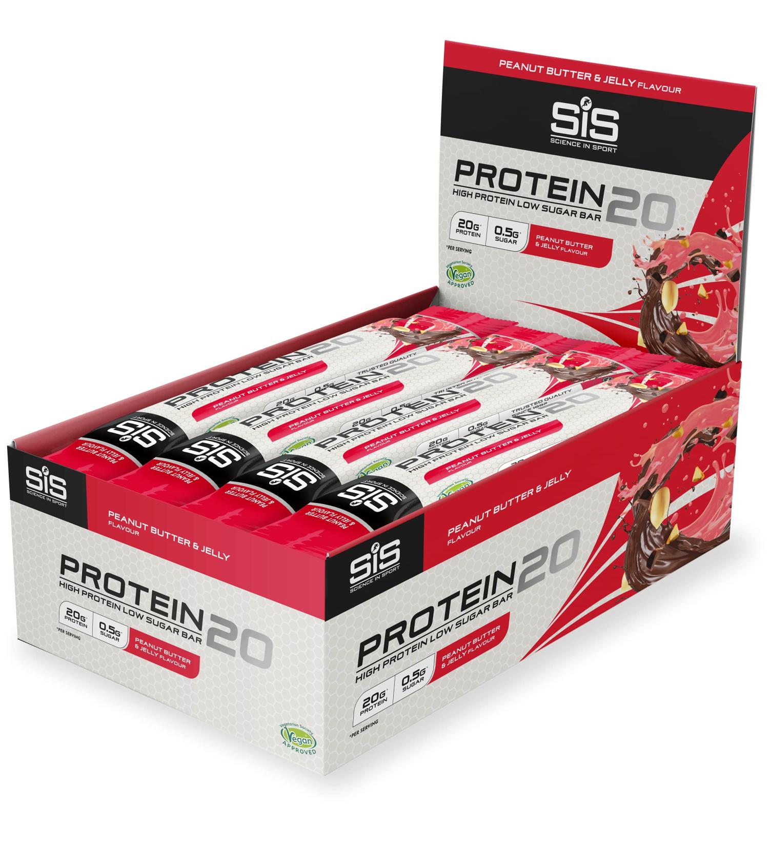 Science In Sport Protein 20 Bars High Protein Low Sugar Chocolate-Coated Protein Snack Peanut Butter & Jelly 12 Protein Bars Peanut butter Jelly - Buy Online on GoSupps.com