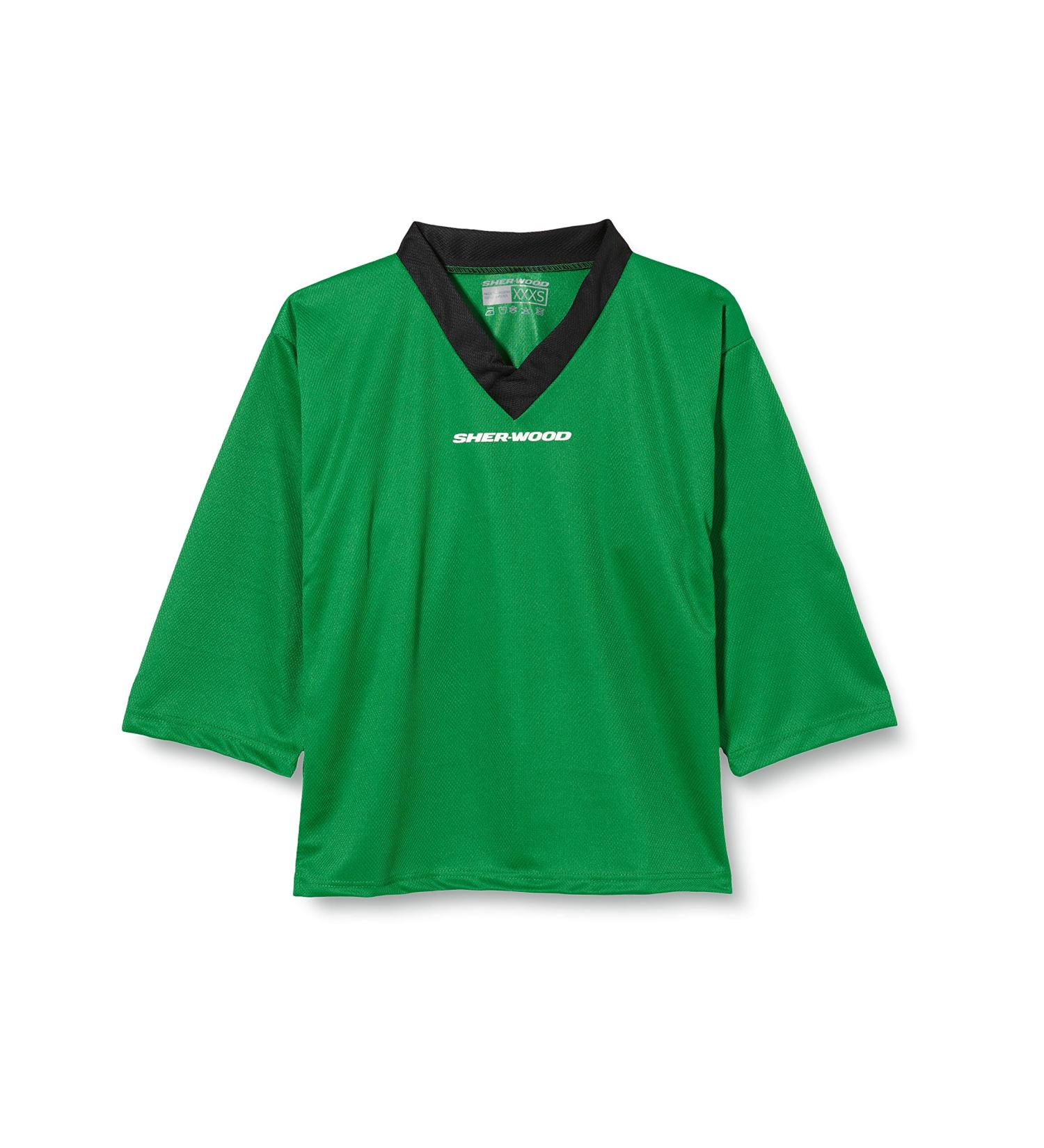 Sherwood Junior Ice Hockey Training Jersey | Stylish V-Neck Practice Top for Kids | Perforated Mesh Fabric | Great Fit in 3XS Green - Buy Online on GoSupps.com