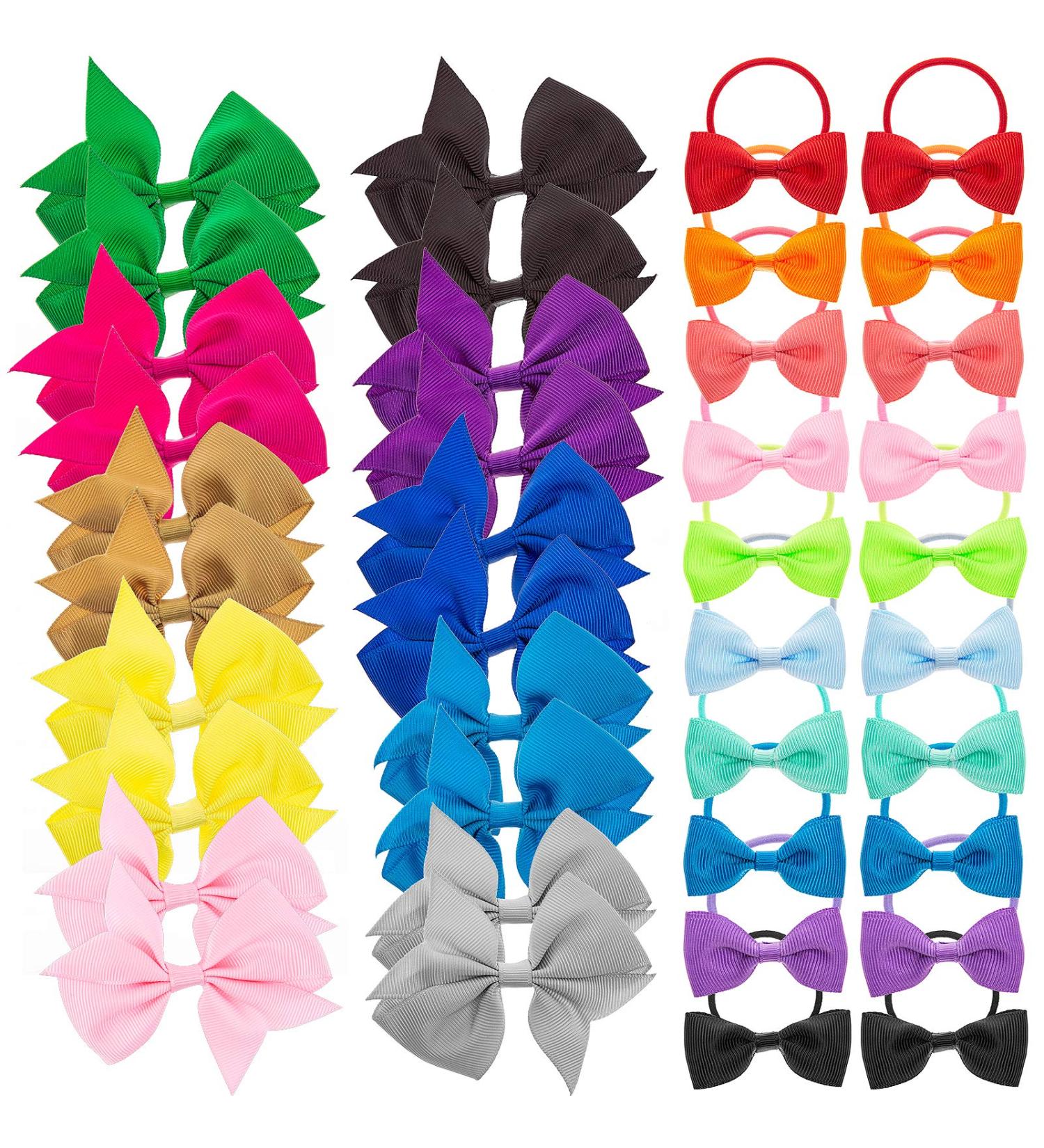 40 Multi-Colored Hair Loop Clips for Girls | Small Bow Hair Ties with Crocodile Clips | Perfect Hair Jewelry for Babies & Toddlers - Buy Online on GoSupps.com