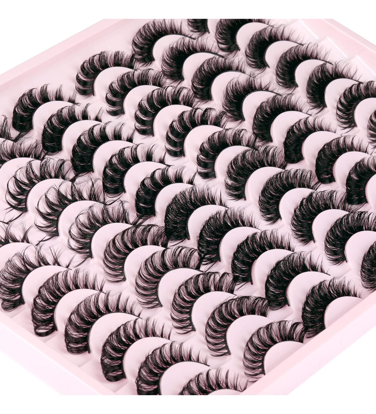 30 Pairs D Curl Faux Mink False Eyelashes Bulk - 6 Styles, 15mm-18mm Fluffy Russian Strip Lashes - Wholesale Pack by Pawotence - Buy Online on GoSupps.com