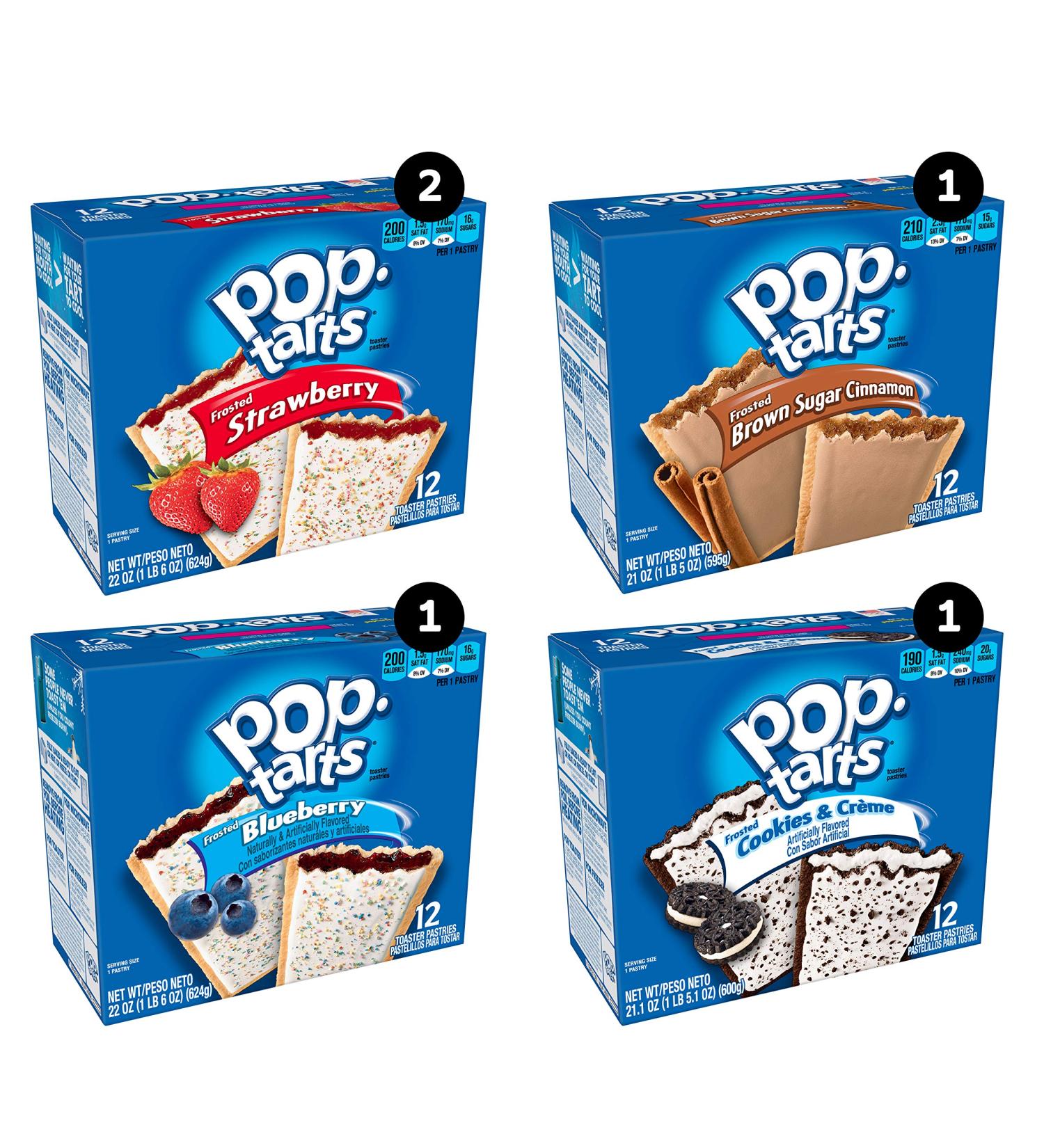 Pop-Tarts Variety Pack - 60 Count | Four Flavors Assorted | Perfect for Breakfast or Snacking - Buy Online on GoSupps.com