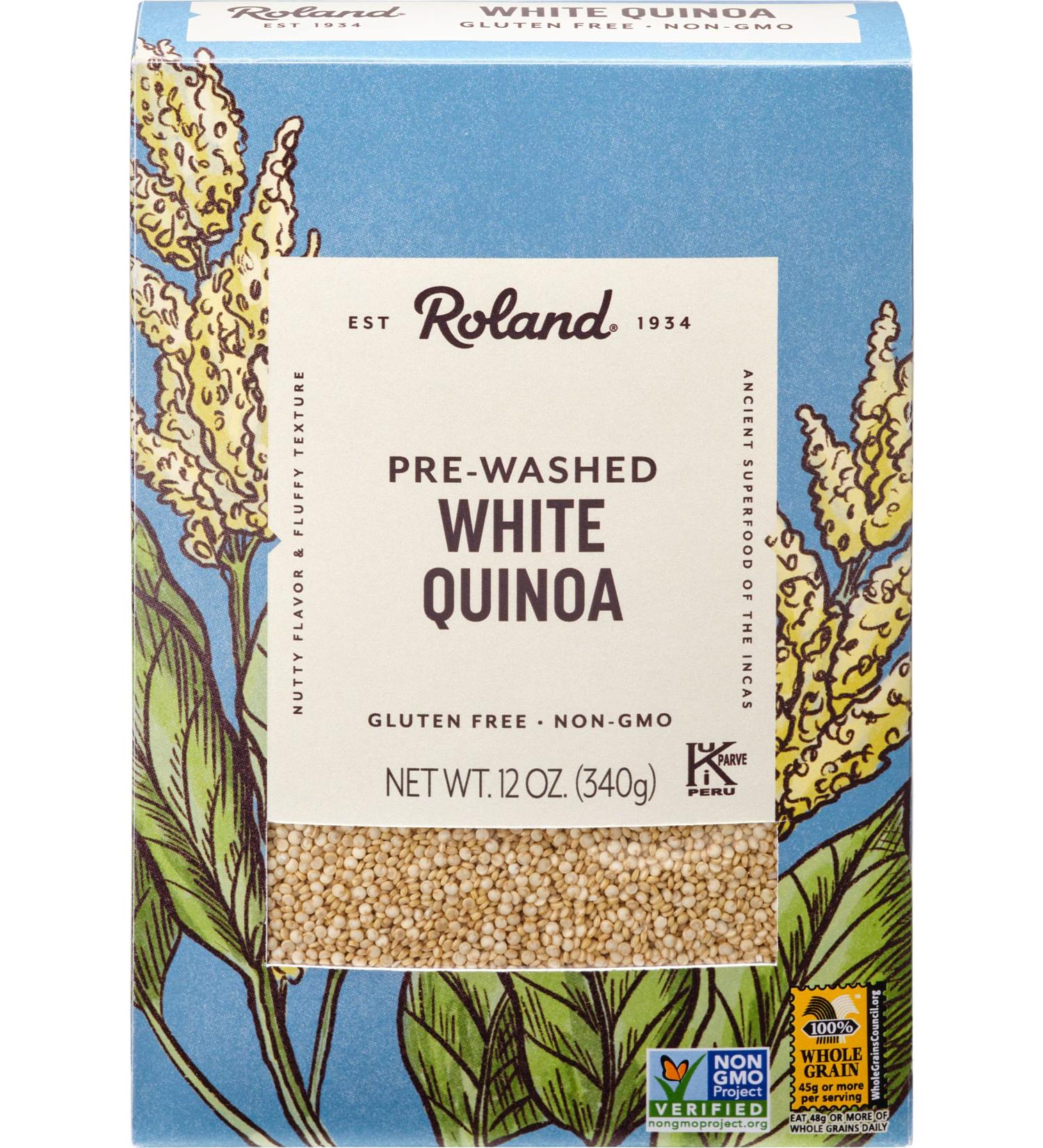 Roland Foods White Quinoa - Pre-Washed, 12 oz - Gourmet Specialty Grain - Buy Online on GoSupps.com