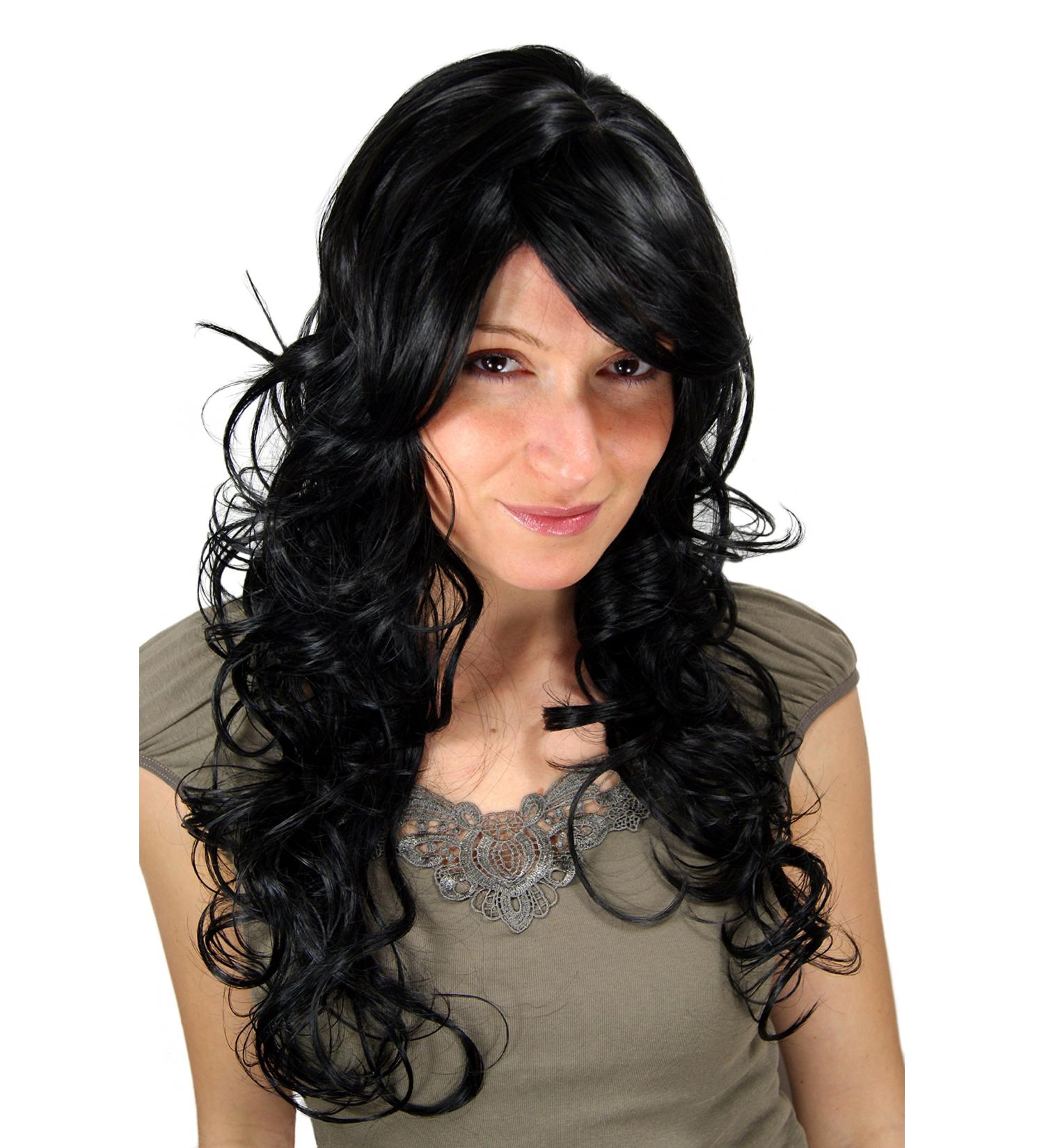Buy Long Black Wavy Wig 9329-1B - 65 cm | International Shipping Available - Buy Online on GoSupps.com