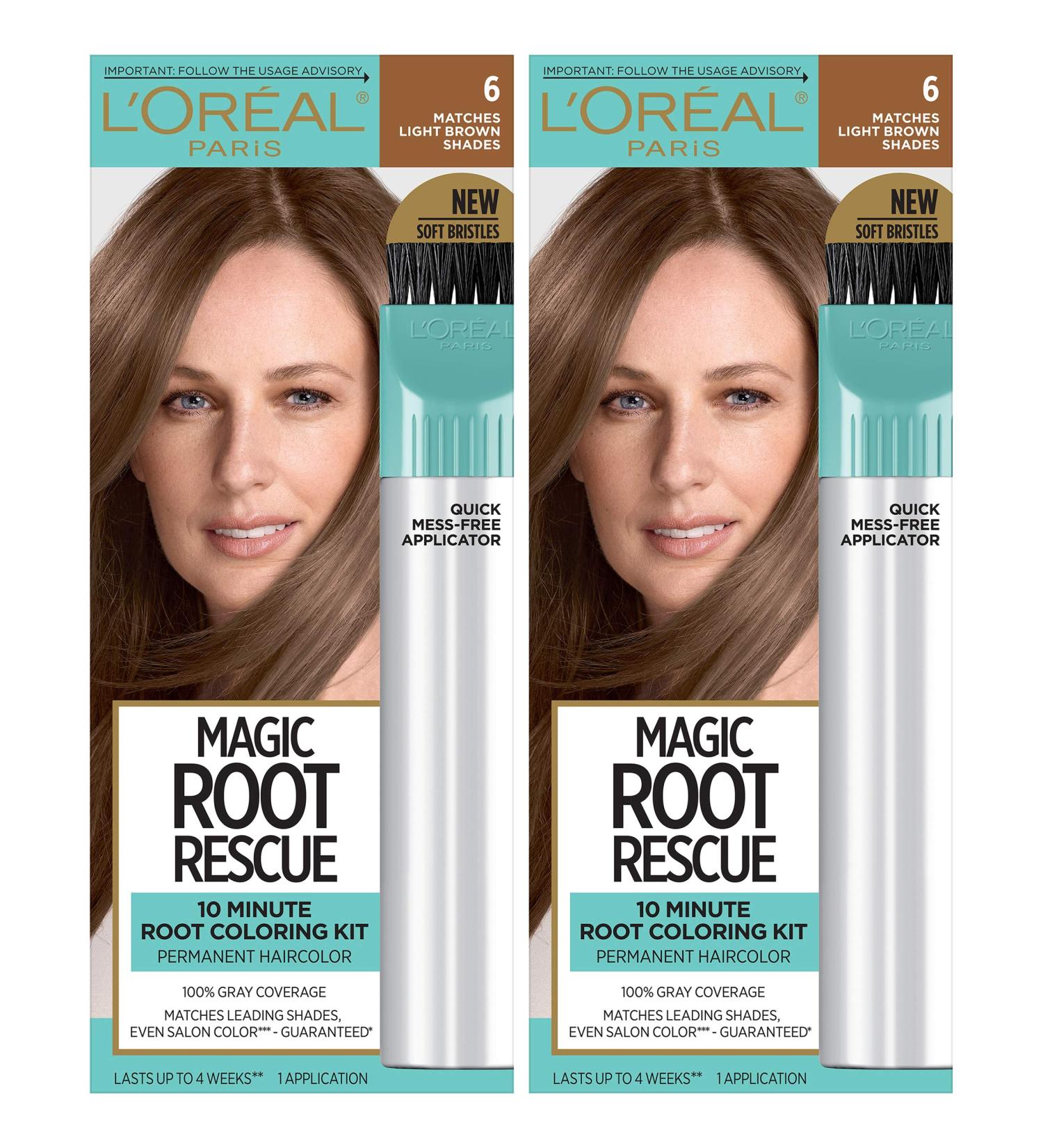 Root Rescue Light Brown 6 - 2PK | 6 Light Brown Hair Dye - 2 Count - Buy Online on GoSupps.com