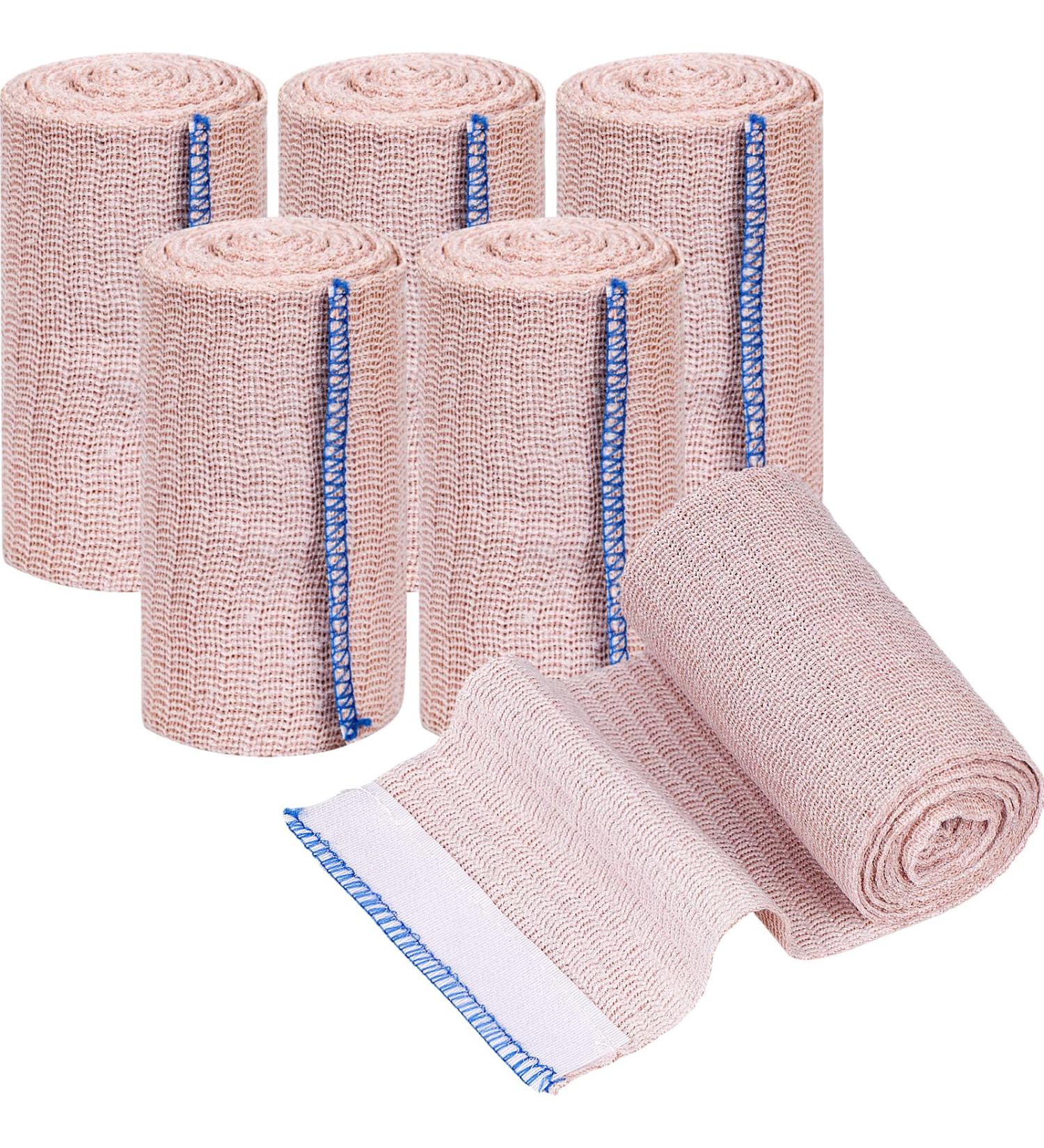 Elastic Bandage Wrap 6 Pack - Latex Free 4" Compression Bandages for Sprains & Injuries | International Shipping Available - Buy Online on GoSupps.com