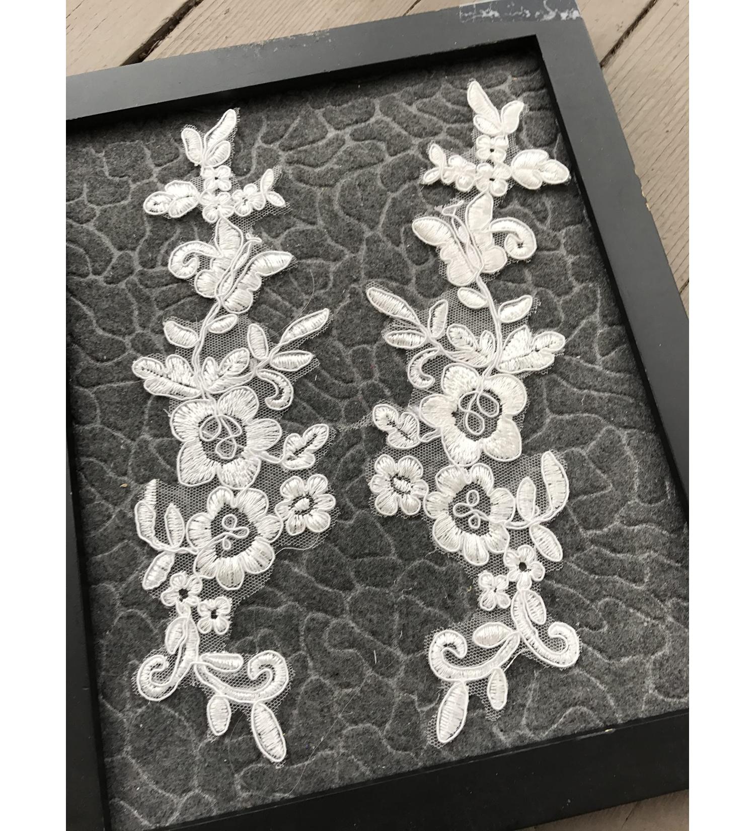 Lace Appliques Embroidered Patches for Wedding Dress DIY Clothing - 122 White - Buy Online on GoSupps.com