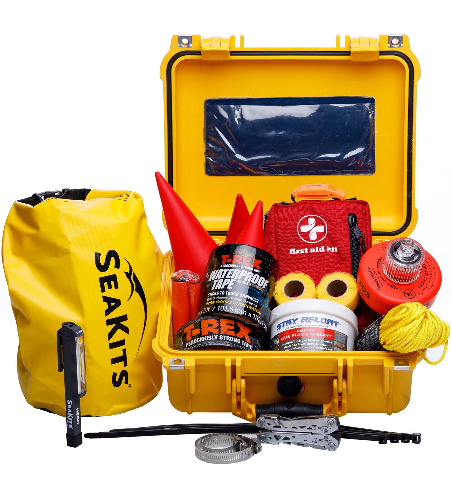 SeaKits Essentials Offshore Emergency Marine Damage Control Kit - 17 Piece Set in Heavy Duty Case - Buy Online on GoSupps.com