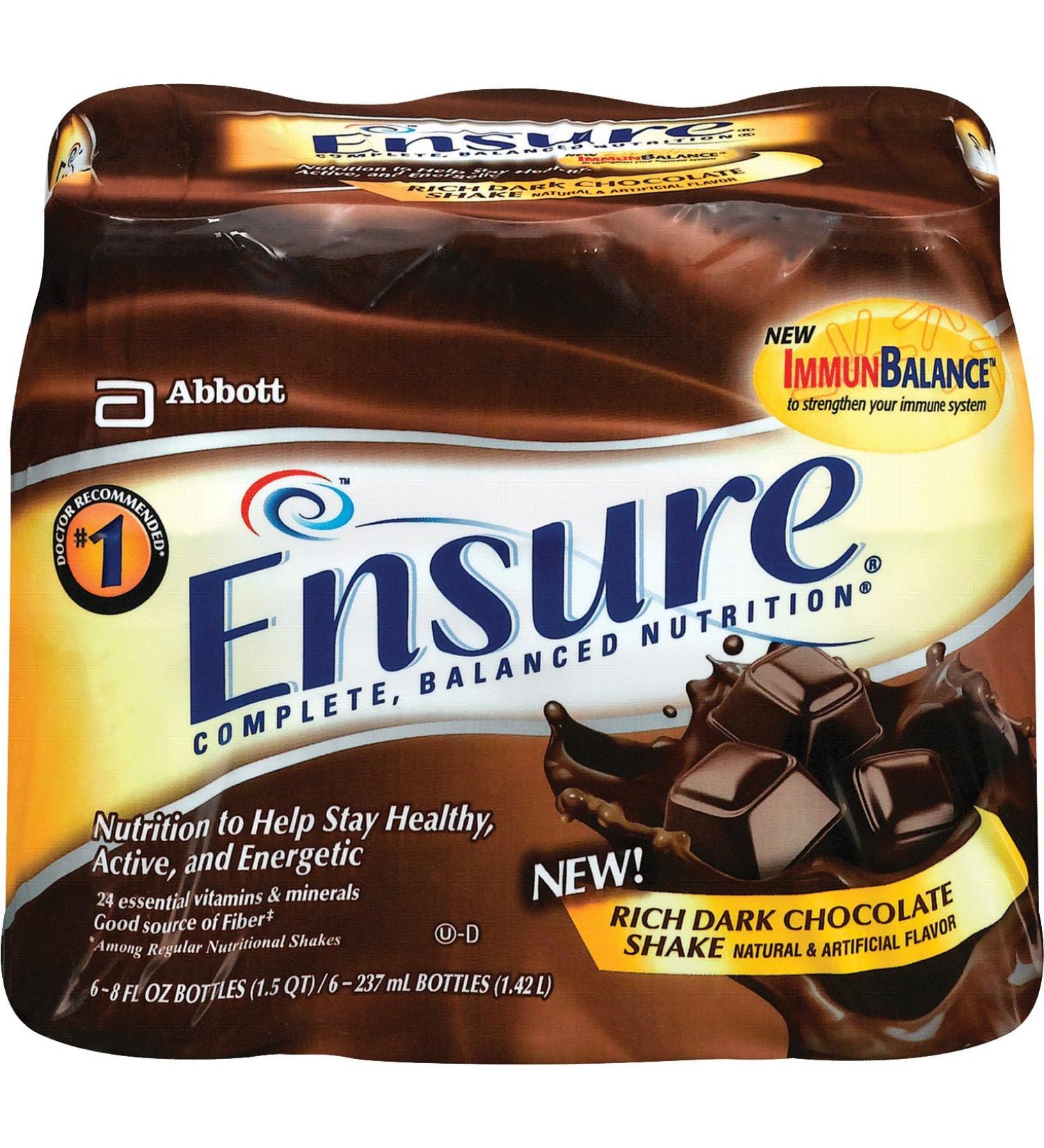 5253806 - Abbott Nutrition Ensure Nutritional Ready-to-Drink Shake 237 mL Dark Chocolate