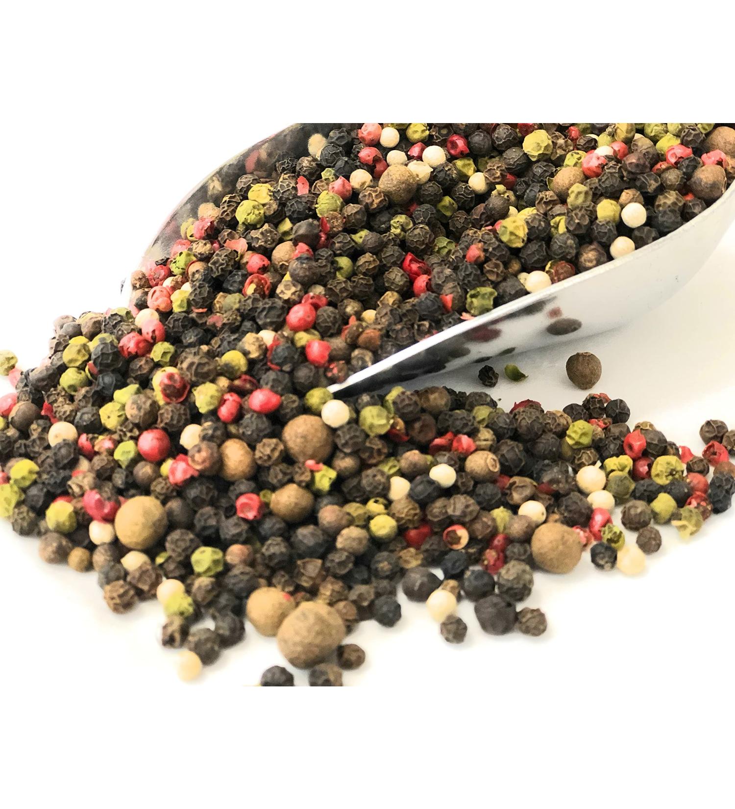 Mixed Peppercorns - Five Pepper Mix Whole Peppercorns Black White Green Red Peppercorns and Allspice 500g - Buy Online on GoSupps.com