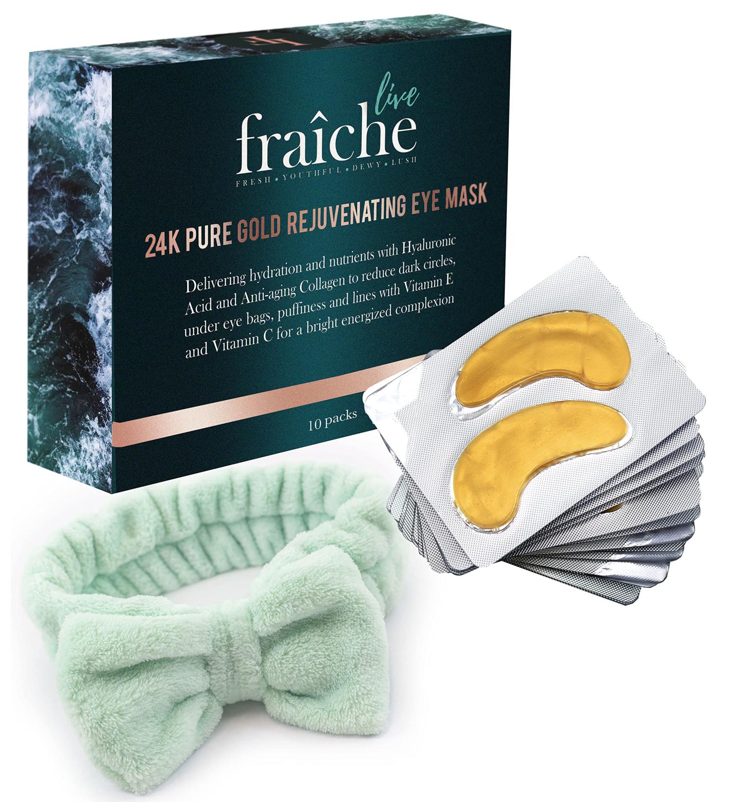 Live Fraiche 24k Gold Under Eye Patches | Dark Circles & Puffiness Treatment | Hyaluronic Acid & Collagen Mask | TikTok Trend | Free Bonus Gift - Buy Online on GoSupps.com