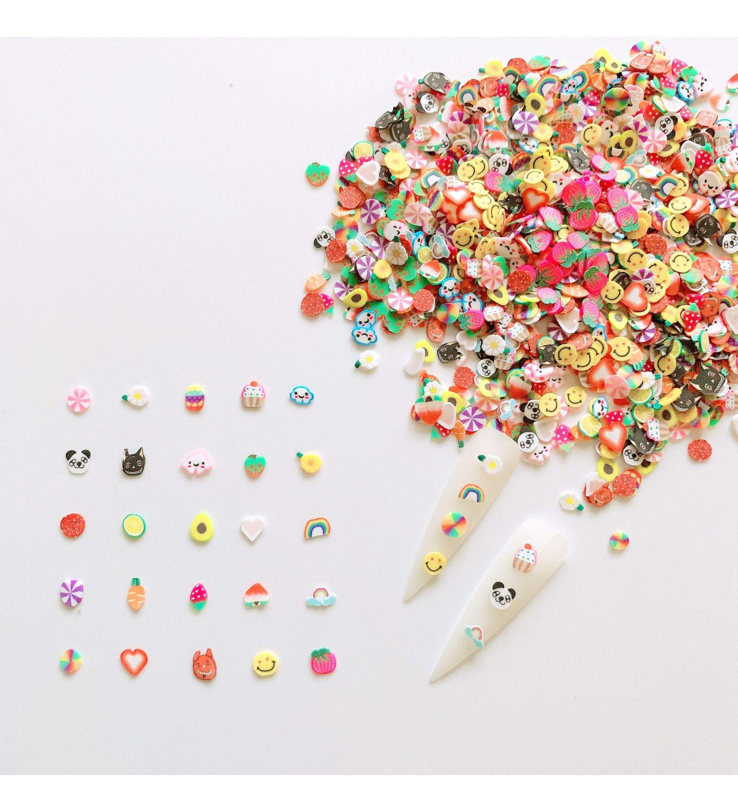 Nail Angel 3200pcs Polymer Clay Fruit Cake Cloud Panda Shapes Mix - Nail Art & Slime Craft Supply - Buy Online on GoSupps.com