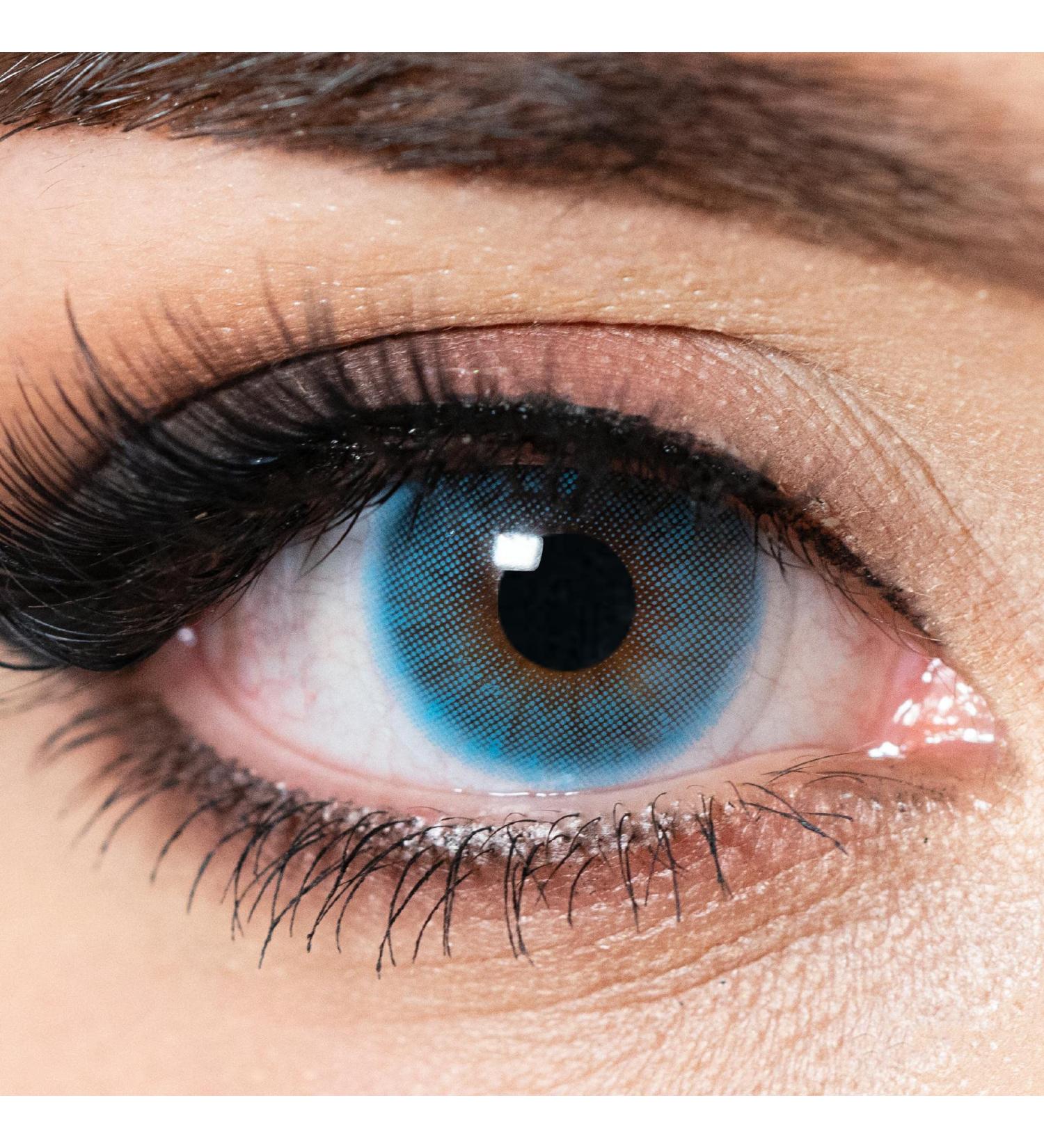 Buy Charmiga Azur Blue Colored Contact Lenses - 0.0 Diopters Soft Hydrogel Annual Wear 2 Lens Pack with Containers - Perfect for a Natural Eye Color Look - Buy Online on GoSupps.com