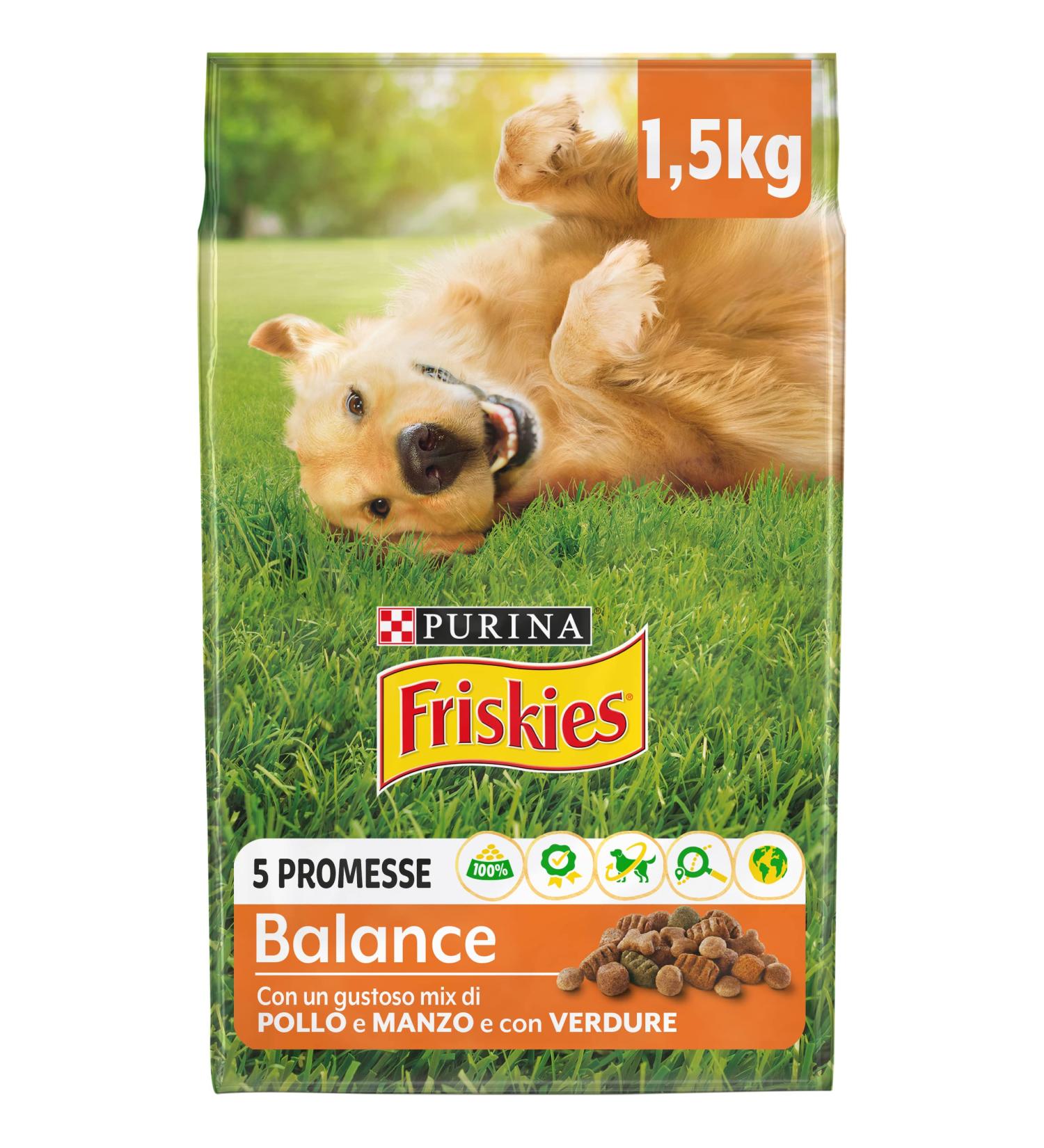 Purina Friskies Balance Dog Food with Chicken and Added Vegetables 6 x 1.5 kg Cans - Buy Online on GoSupps.com