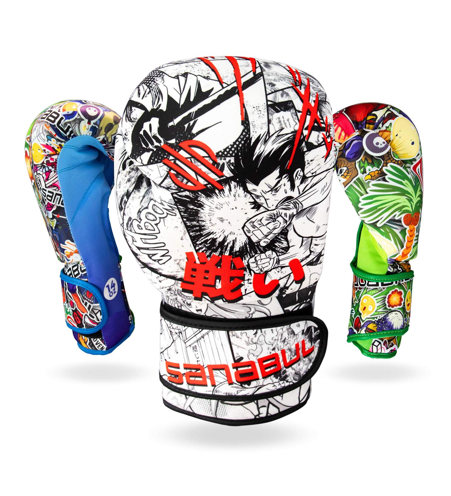 Sanabul Sticker Bomb Adult Boxing Kickboxing Training Gloves - Manga Action 12oz - Buy Online on GoSupps.com
