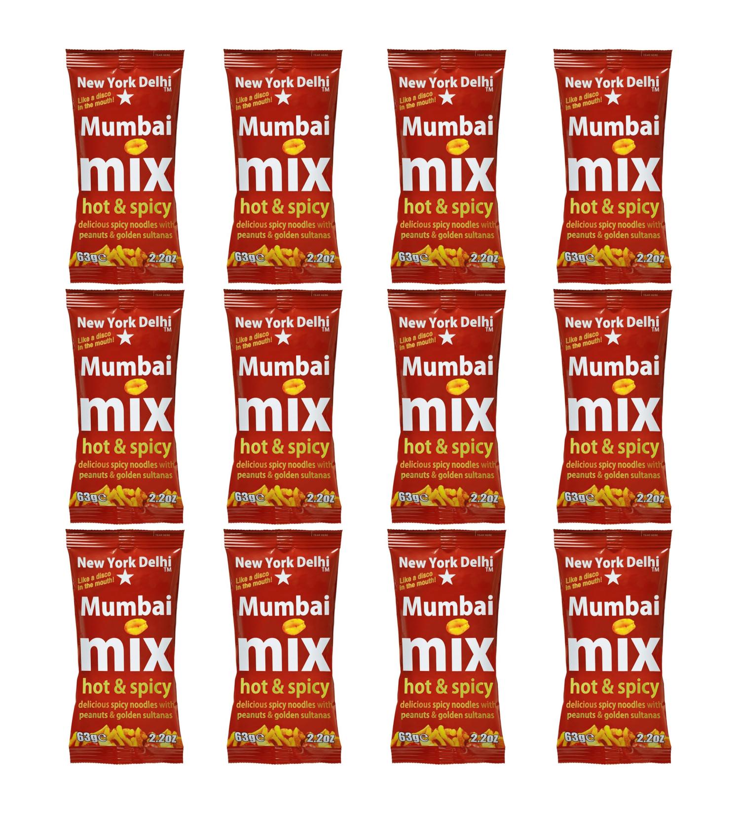 New York Delhi Mumbai Mix (12 x 63g) Spicy noodle snack Bombay Mix  - Buy Online on GoSupps.com