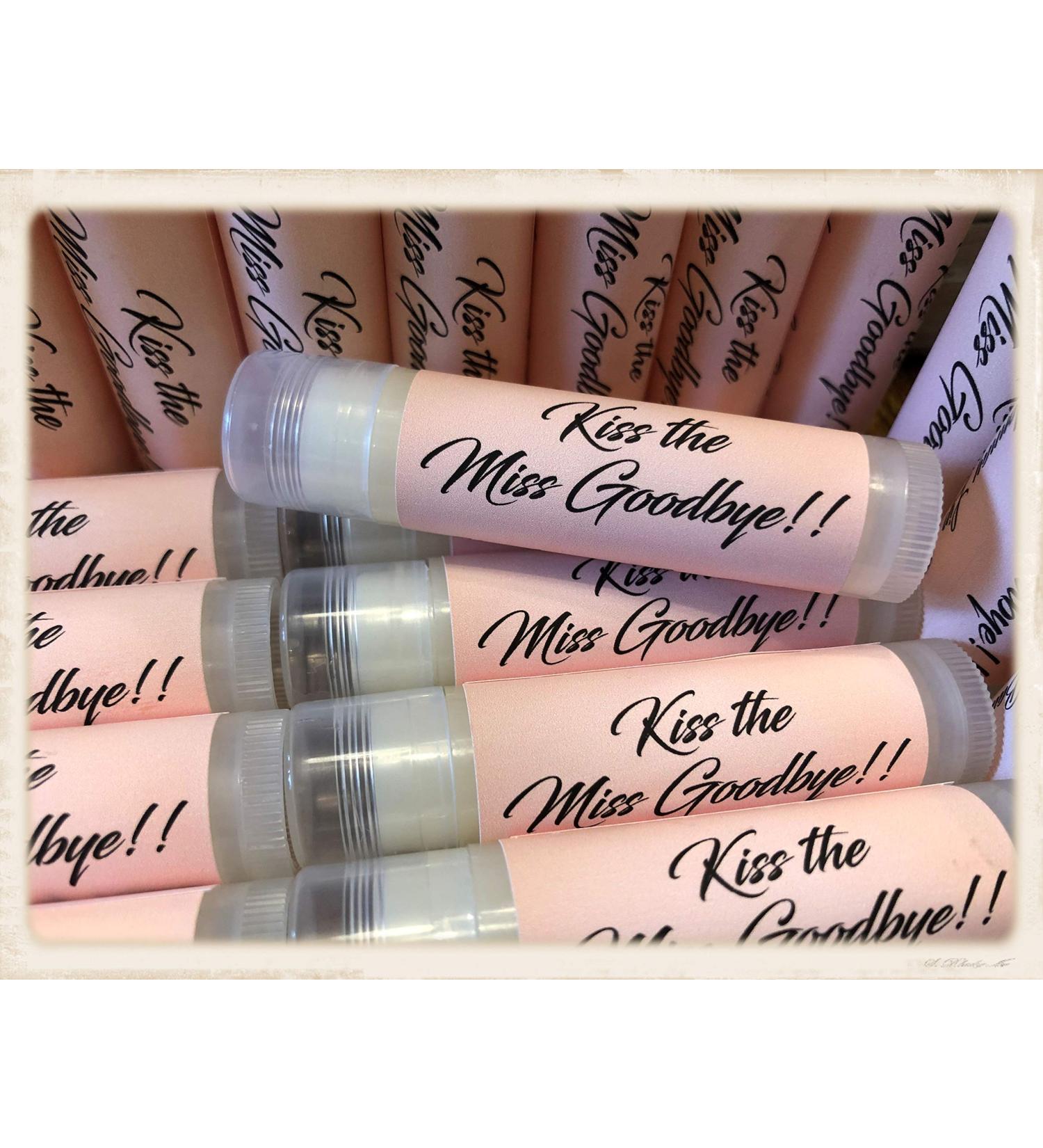 20 KISS THE MISS GOODBYE Chardonnay Flavored Lip Balms for Bridal Showers and Bachelorette Parties