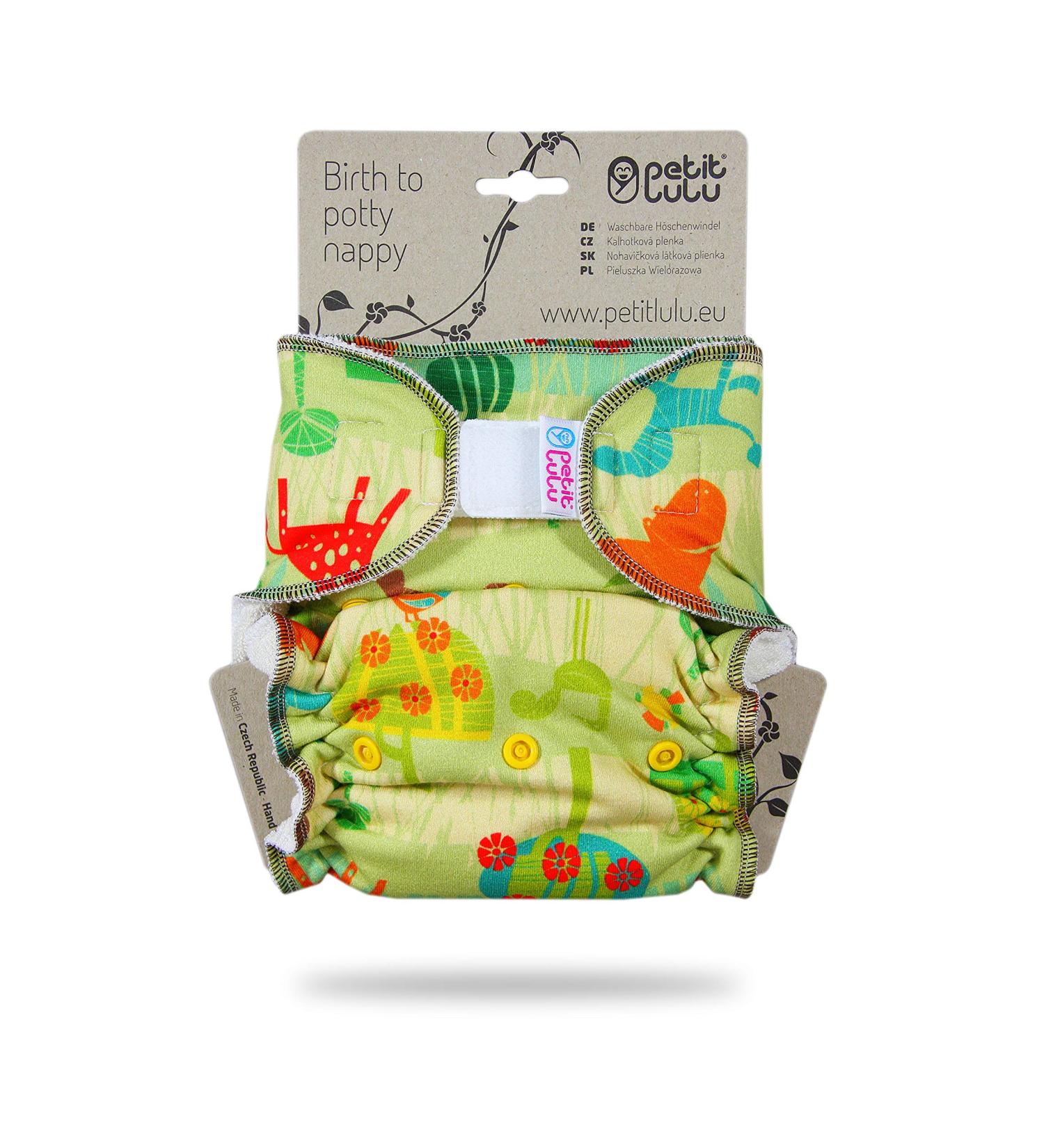 Petit Lulu Bamboo Fitted One Size Diaper - Reusable & Washable - Hook & Loop - Made in Europe (Savanna) - Buy Online on GoSupps.com