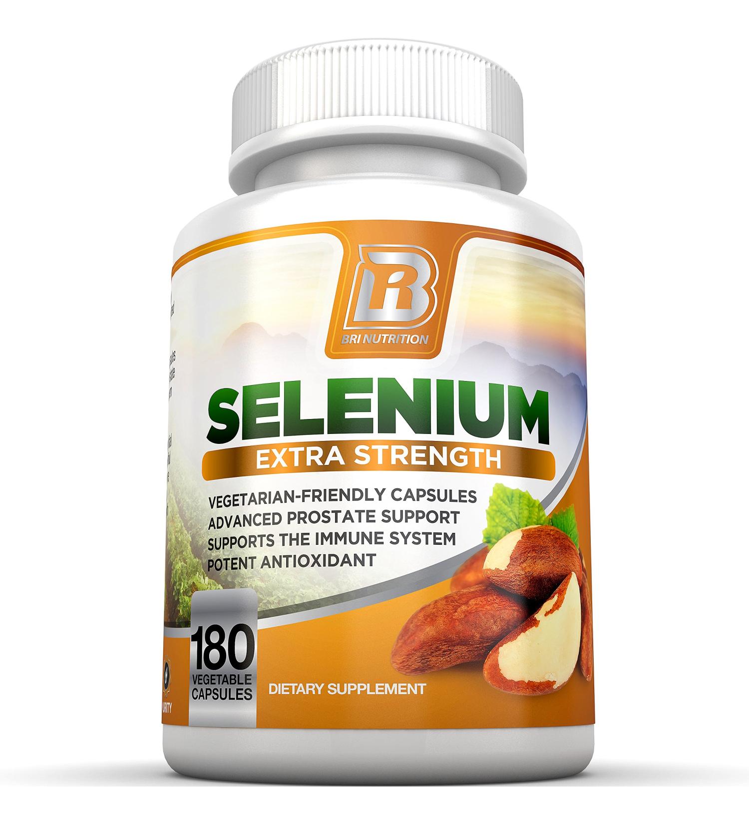 BRI Nutrition Selenium 200mcg - Immune Support & Heart Health - 180 Vegetable Capsules - Buy Online on GoSupps.com