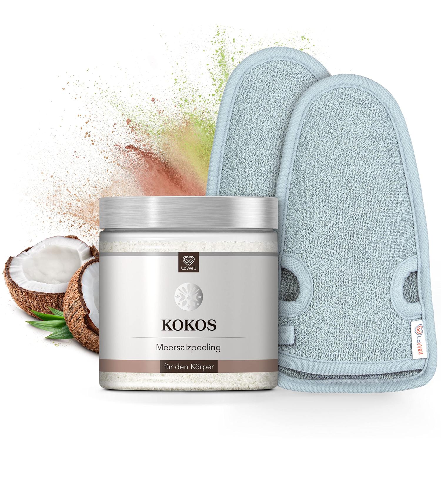 Buy Lowell Body Peeling Set with Peeling Glove - 500g Hammam Scrub for Body & Face - Coconut Gray - International Shipping Available - Buy Online on GoSupps.com