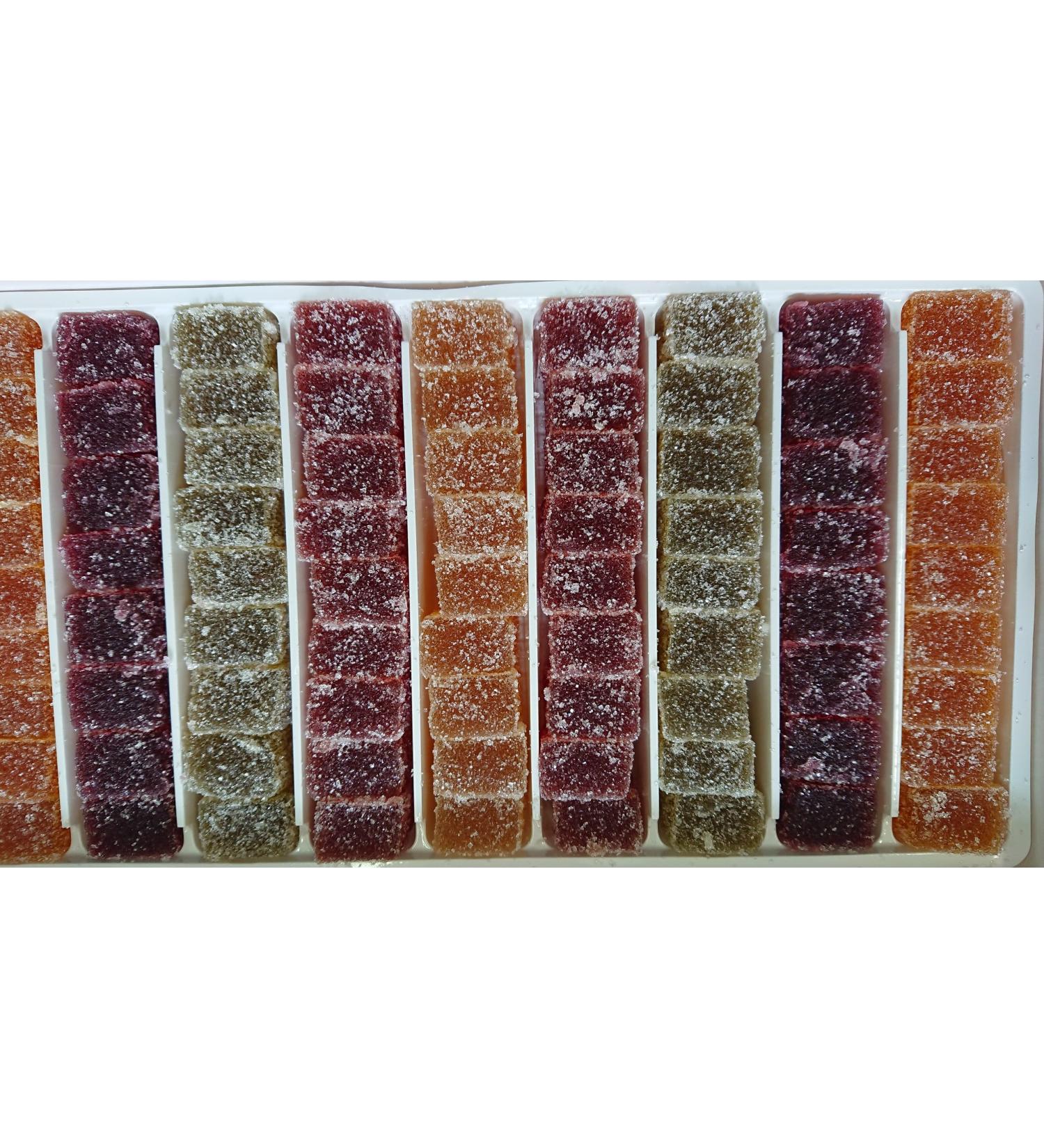 Fruit pasta Cubed fruit 920 g Flavors (lemon apricot strawberry blackcurrant pear mandarin) gluten free preservative - Buy Online on GoSupps.com