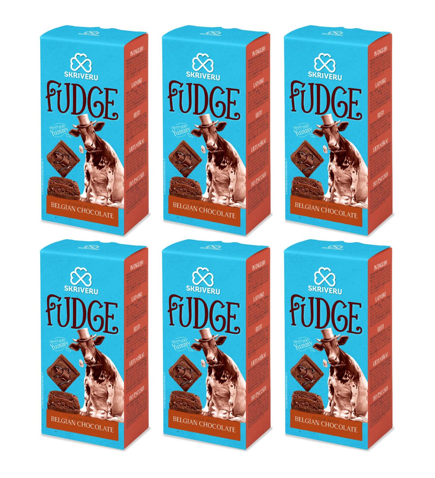 Skriveru Fudge with Dark Belgian Chocolate 120g x6 | Handmade Gourmet Fudge Sweets - Premium Quality Ingredients - Buy Online on GoSupps.com
