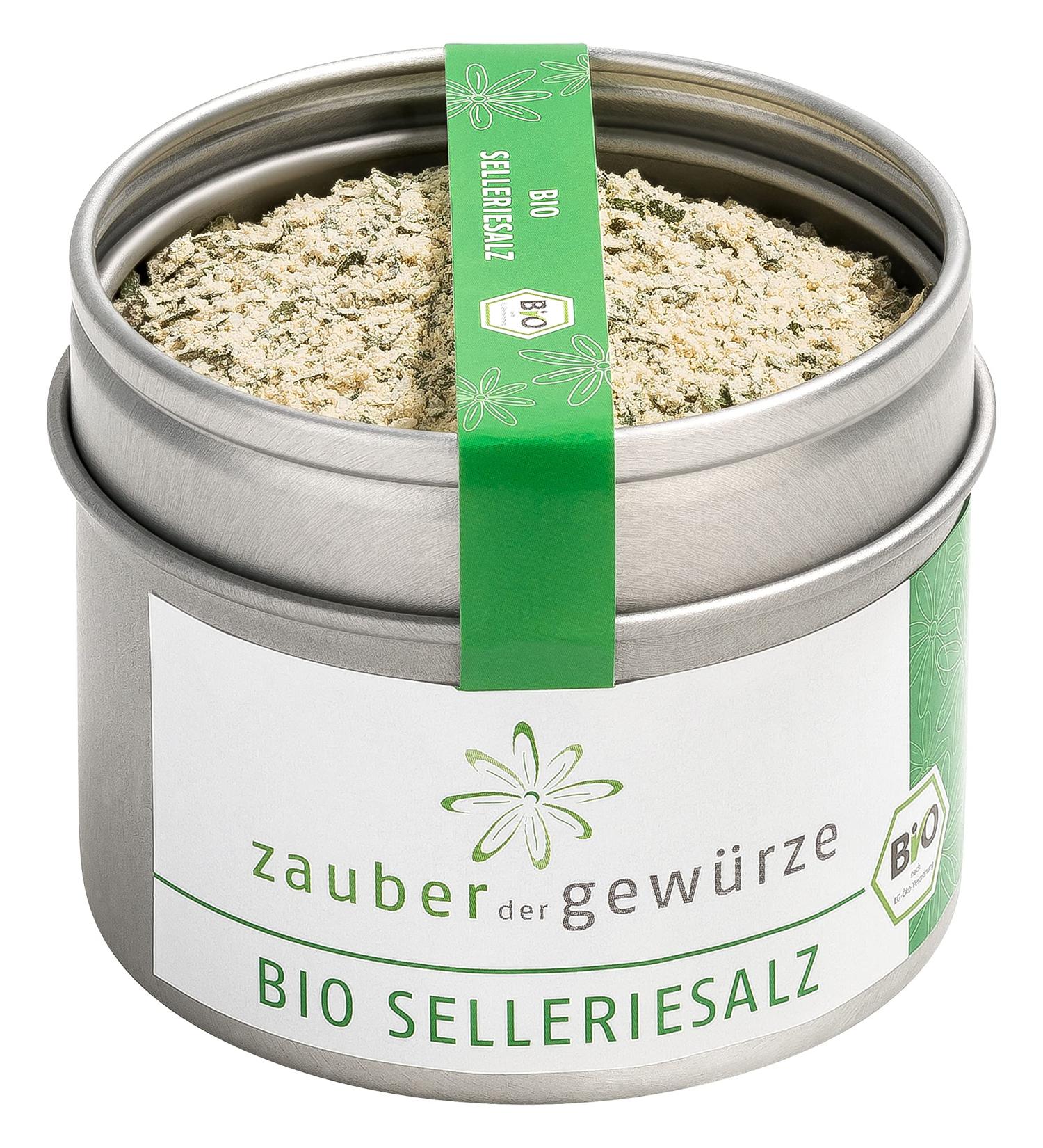 Organic Celery Salt - Natural Spice Salt for Hearty Dishes | Vegan Aromatic Eco-Friendly Can - 65g - Buy Online on GoSupps.com