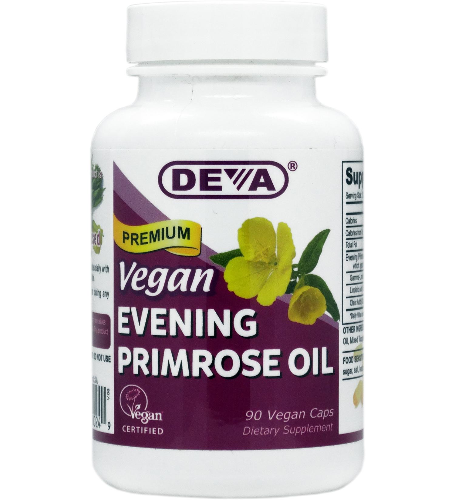 DEVA Vegan Evening Primrose Oil Vcaps - 90 Count Bottle - Buy Online on GoSupps.com
