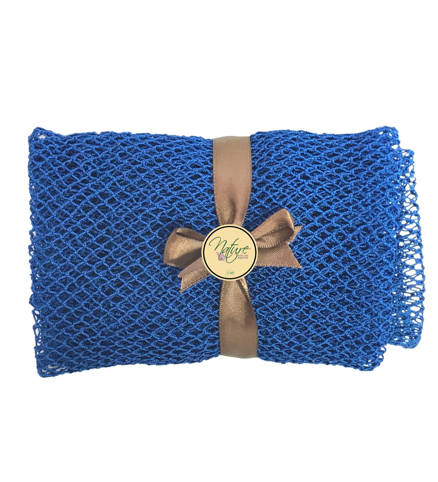 Nature by EJN Blue Net Bath Sponge - Customized N1 Weave, Long Skin Exfoliation - African Ghana Porous Design - Buy Online on GoSupps.com